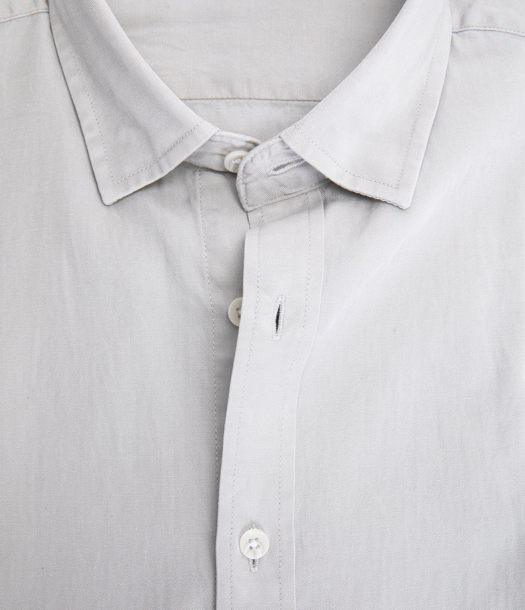 Camisa Hombre Tencell Manga Corta Gris Claro Leo