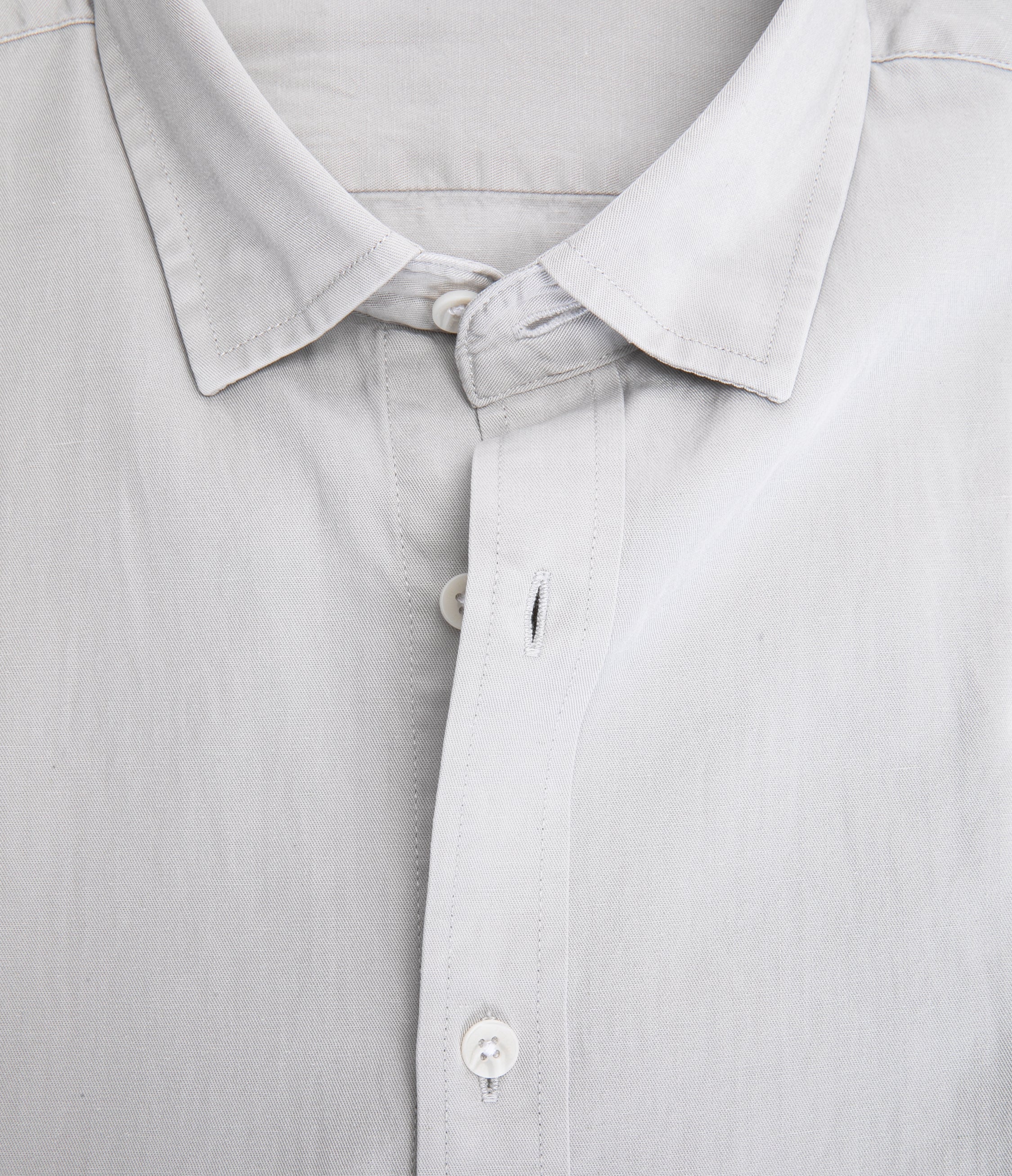 Camisa Hombre Tencell Manga Corta Gris Claro Leo