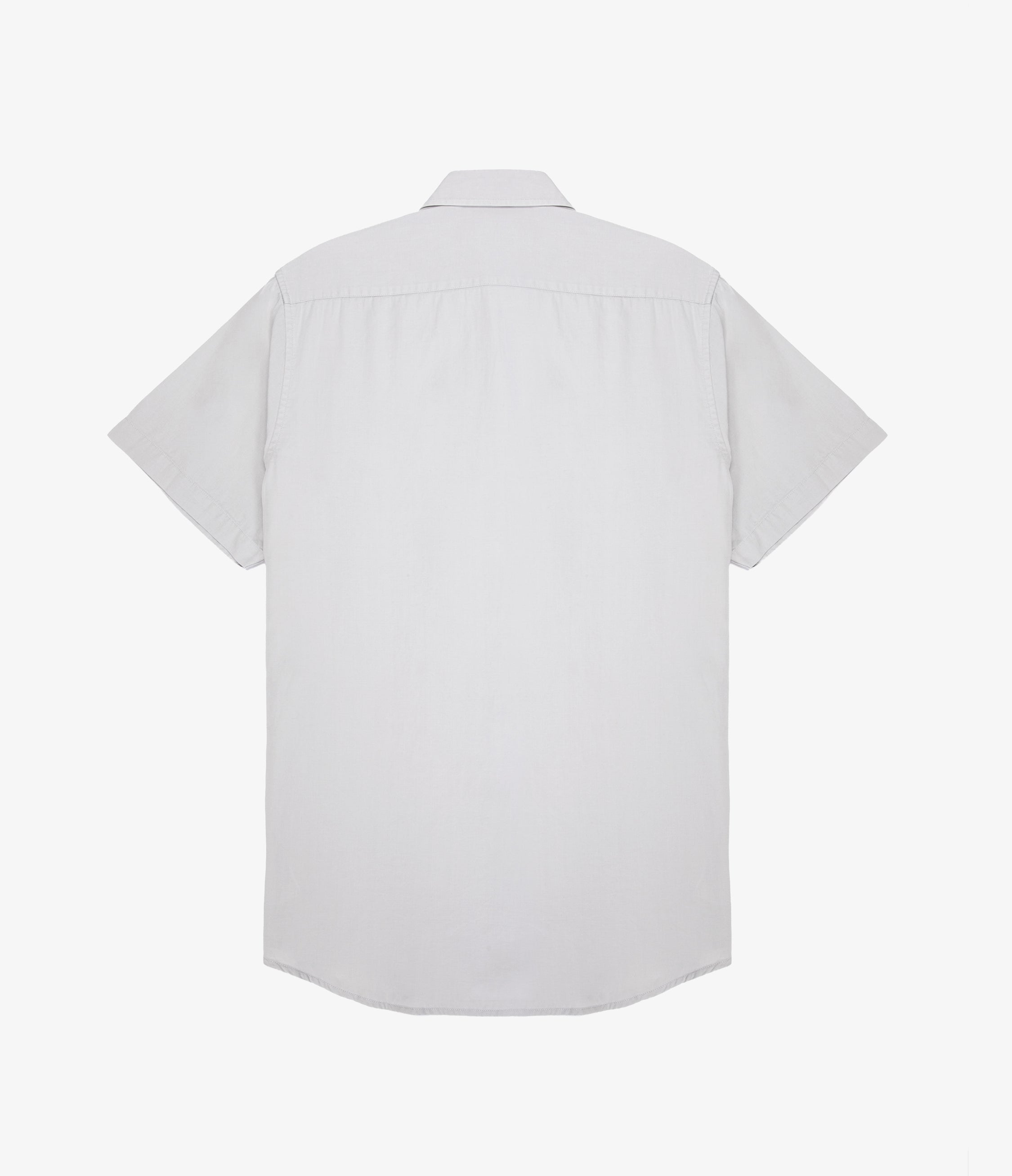 Camisa Hombre Tencell Manga Corta Gris Claro Leo