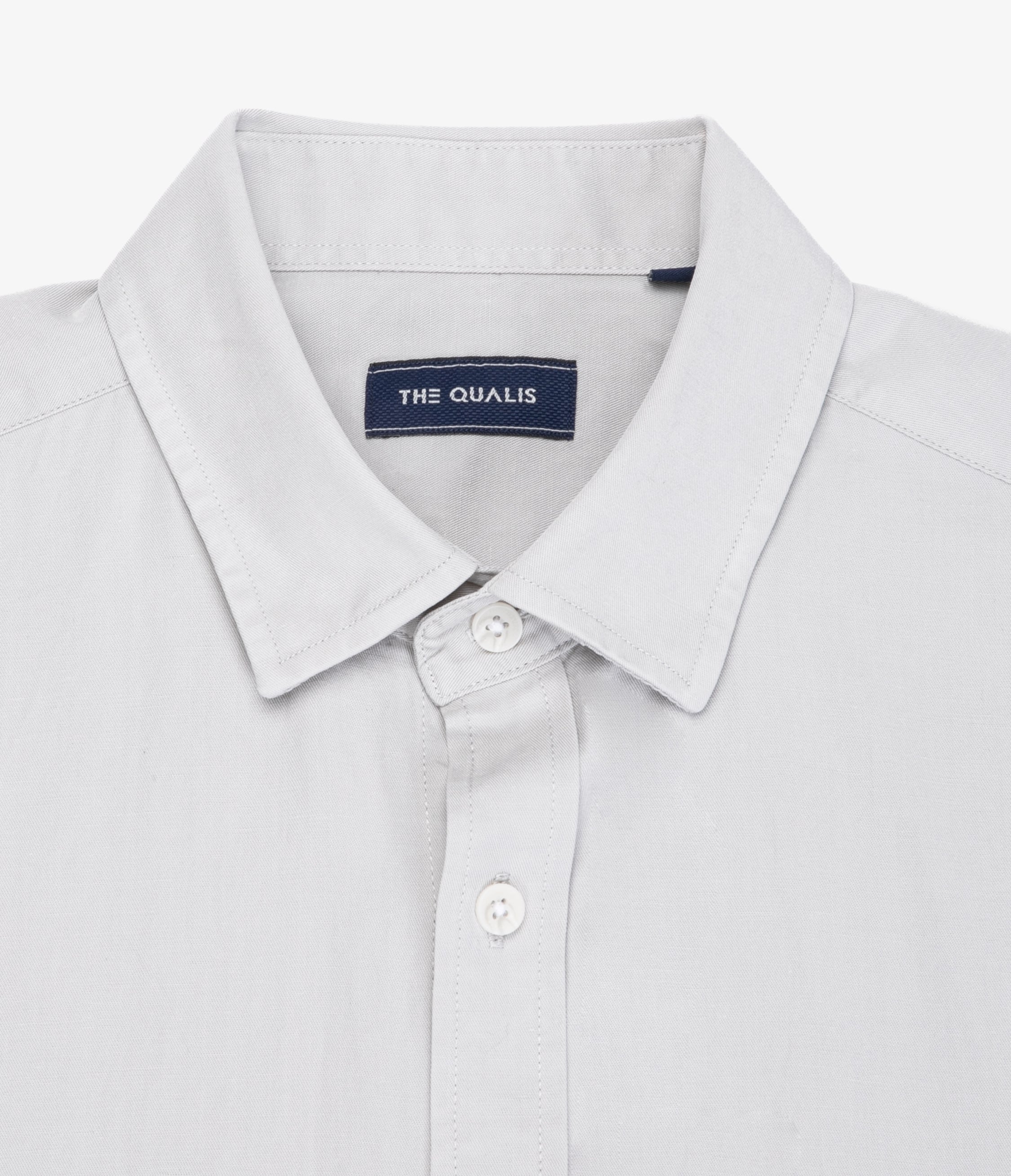 Camisa Hombre Tencell Manga Corta Gris Claro Leo