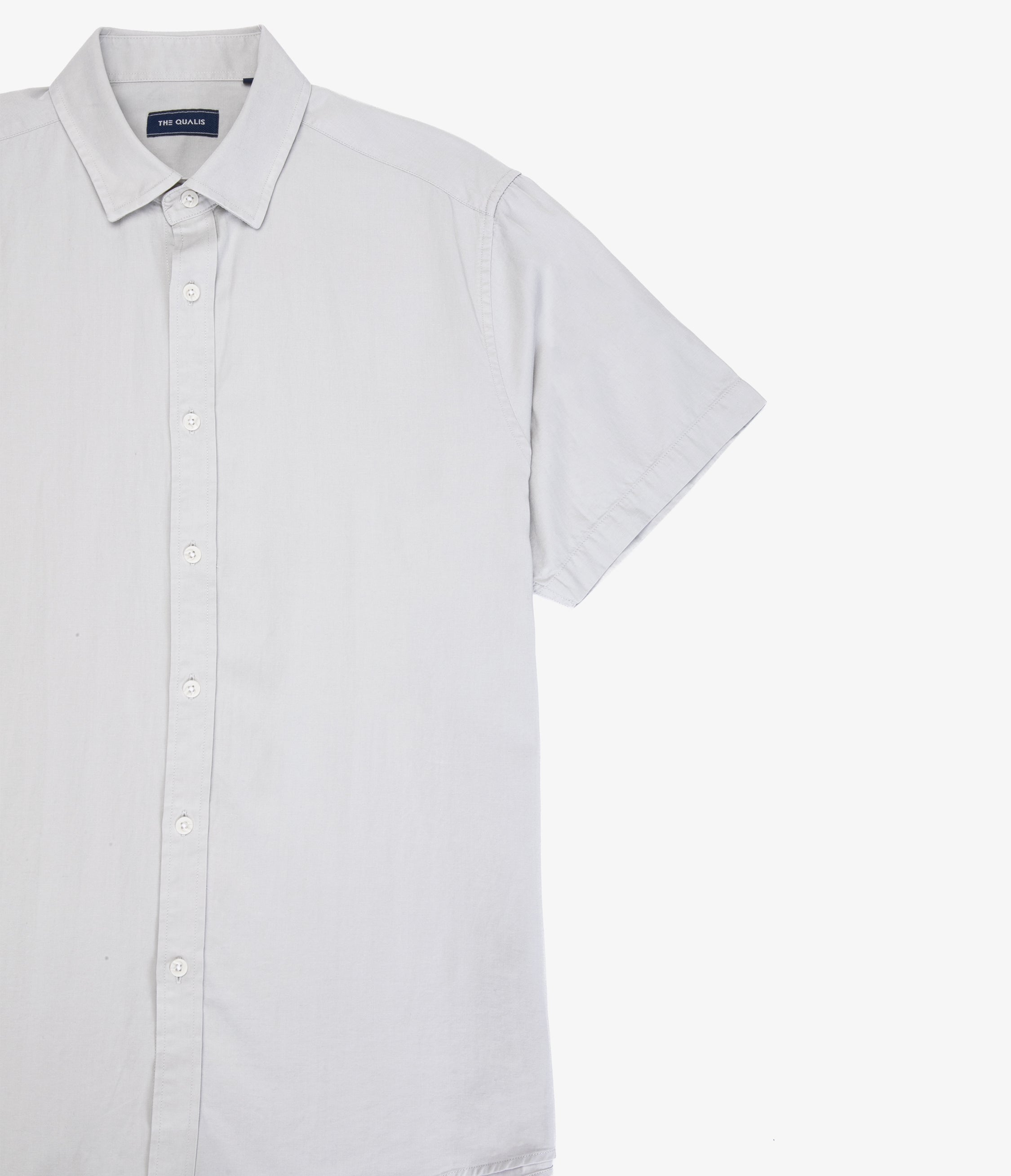 Camisa Hombre Tencell Manga Corta Gris Claro Leo