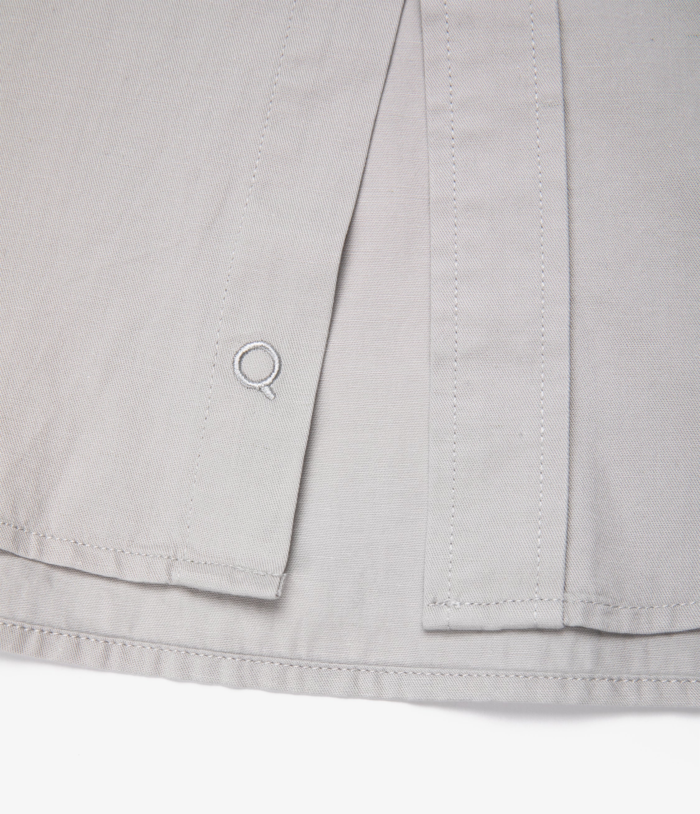Camisa Hombre Tencell Manga Corta Gris Claro Leo
