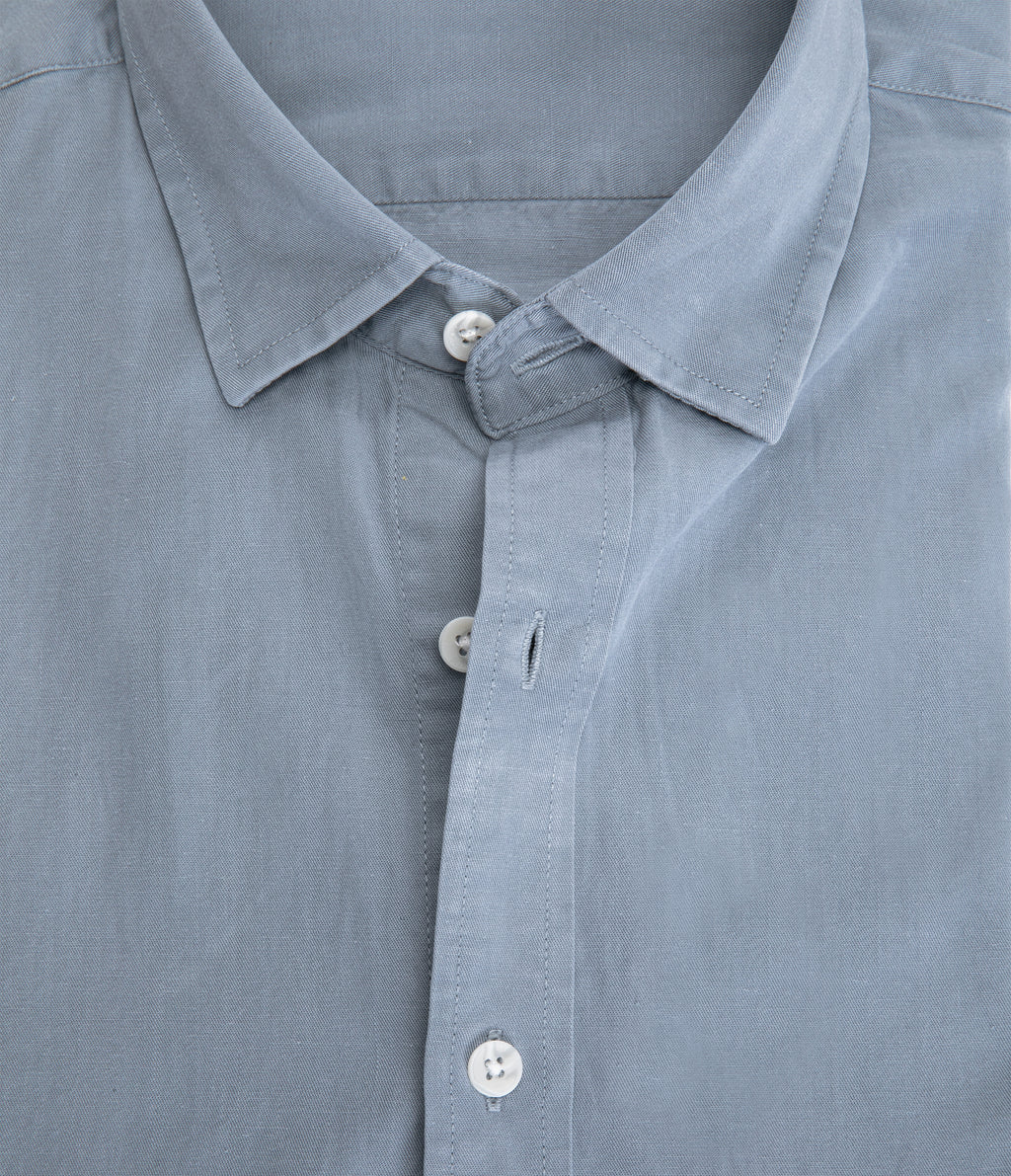 Camisa Hombre Tencell Manga Corta Celeste Leo
