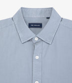 Camisa Hombre Tencell Manga Corta Celeste Leo