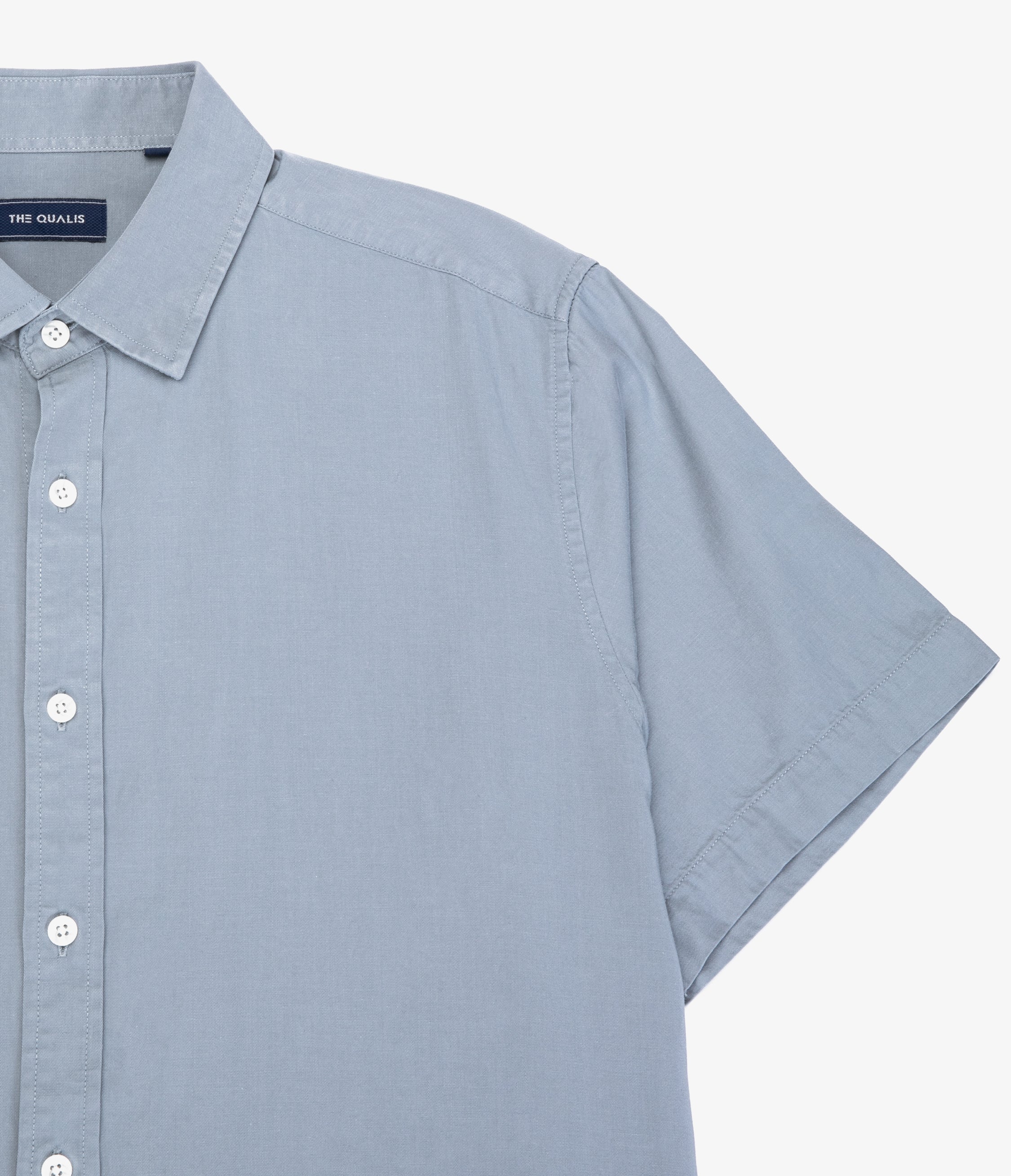 Camisa Hombre Tencell Manga Corta Celeste Leo