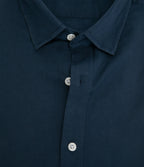 Camisa Hombre Tencell Manga Corta Azul Leo