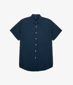 Camisa Hombre Tencell Manga Corta Azul Leo