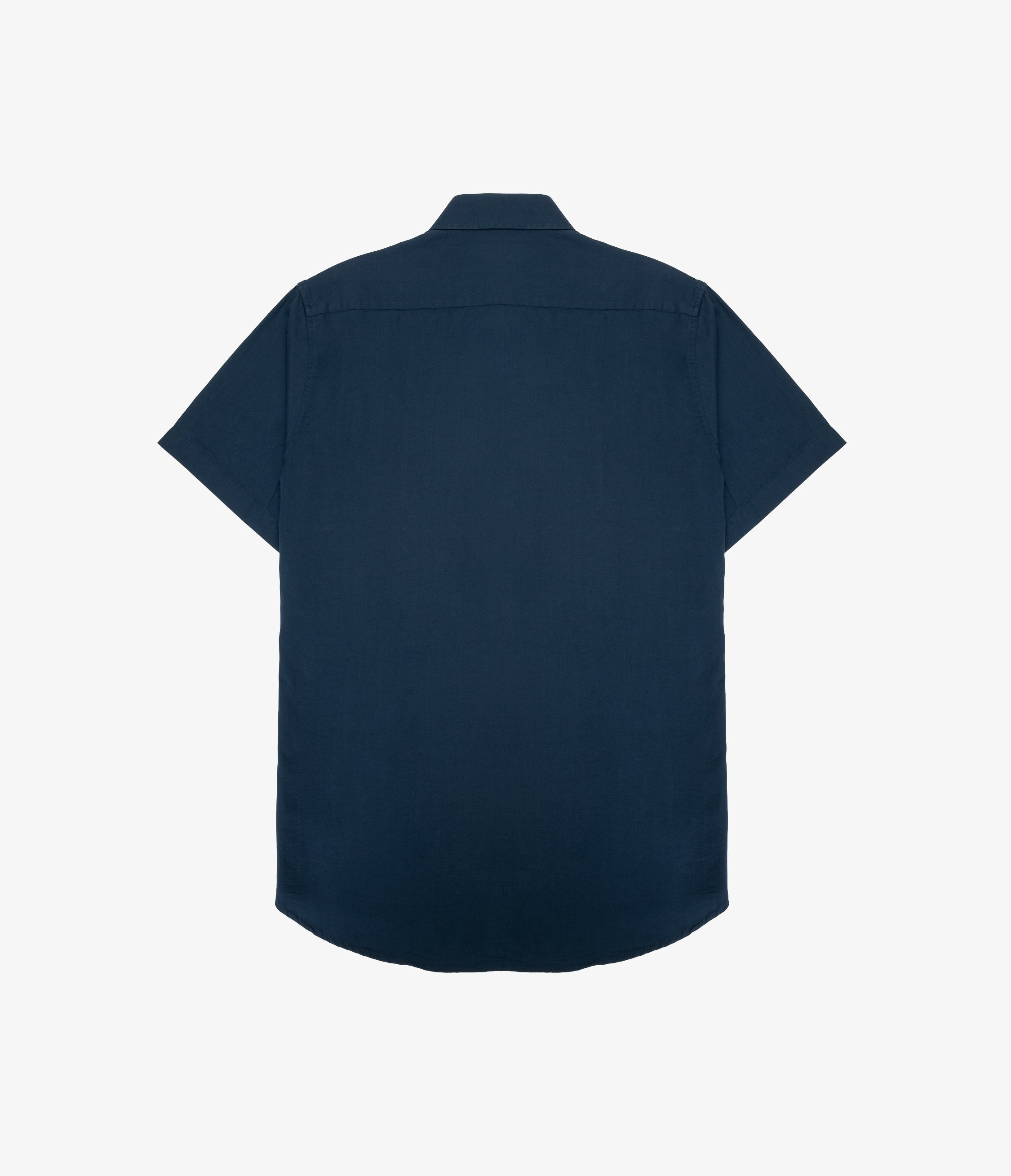 Camisa Hombre Tencell Manga Corta Azul Leo