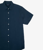 Camisa Hombre Tencell Manga Corta Azul Leo