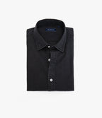Camisa Hombre Tencell Manga Corta Gris Marengo Leo