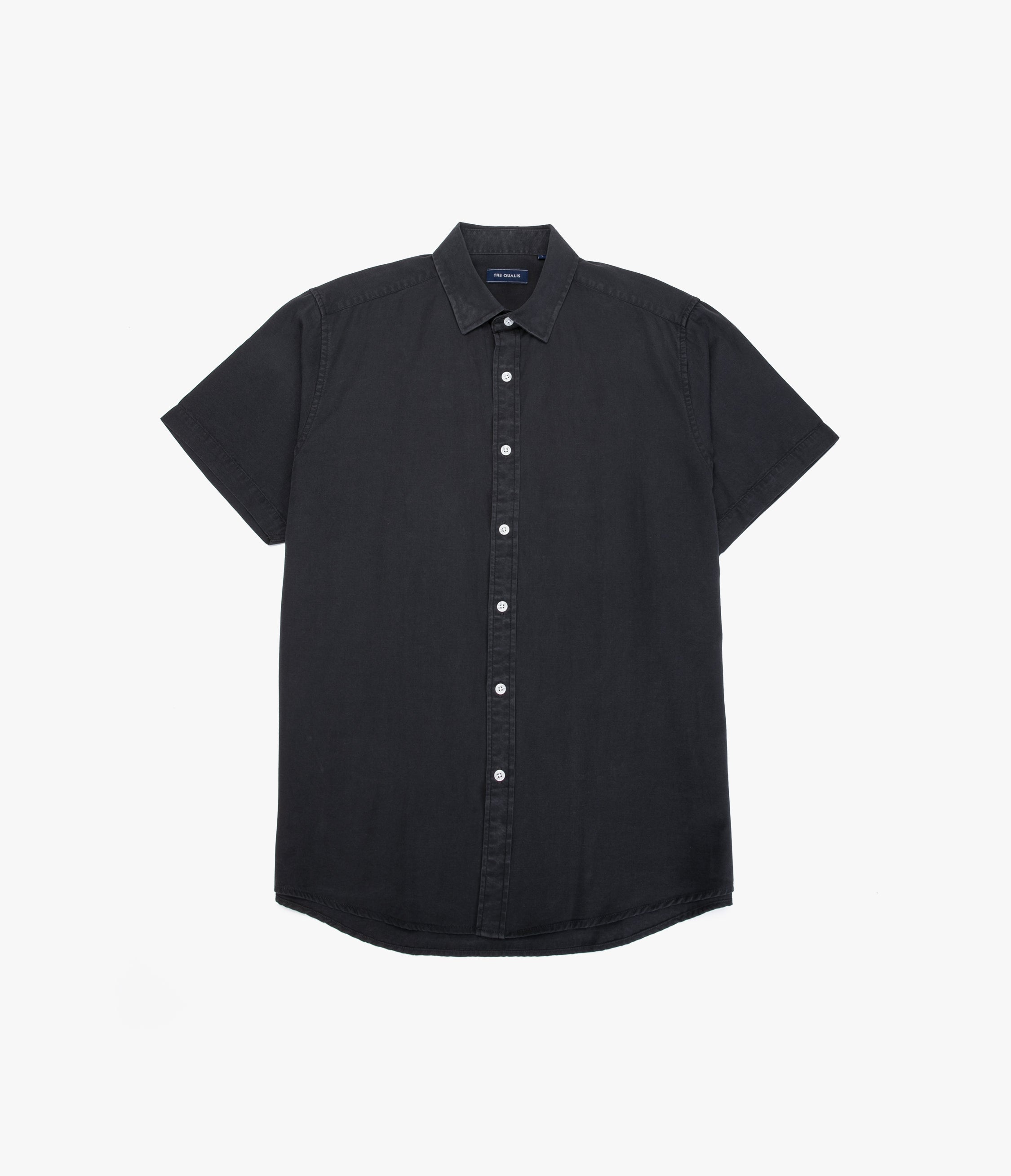 Camisa Hombre Tencell Manga Corta Gris Marengo Leo