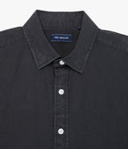 Camisa Hombre Tencell Manga Corta Gris Marengo Leo