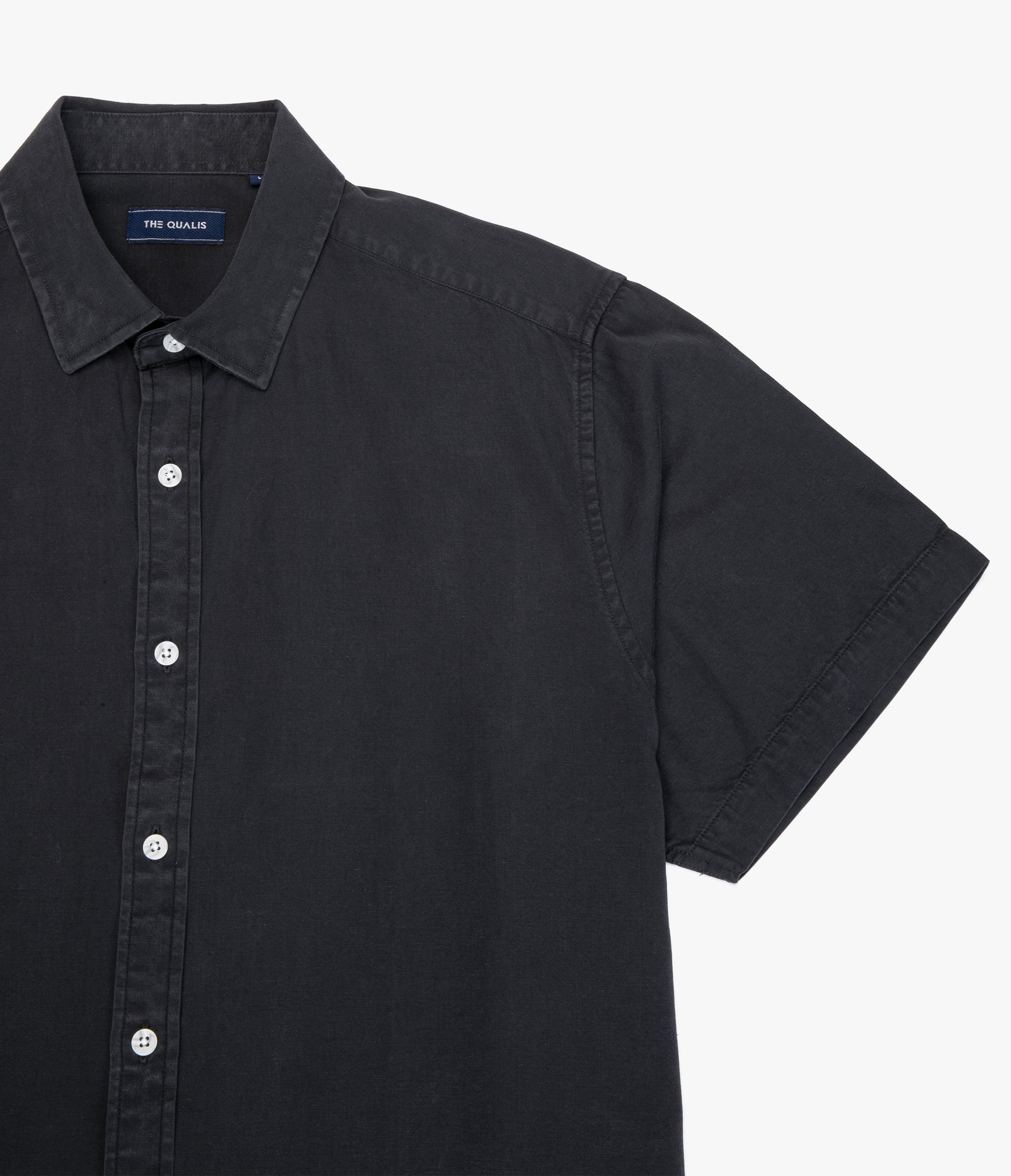 Camisa Hombre Tencell Manga Corta Gris Marengo Leo