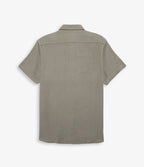 Camisa Hombre Lino Manga Corta Verde Waffle