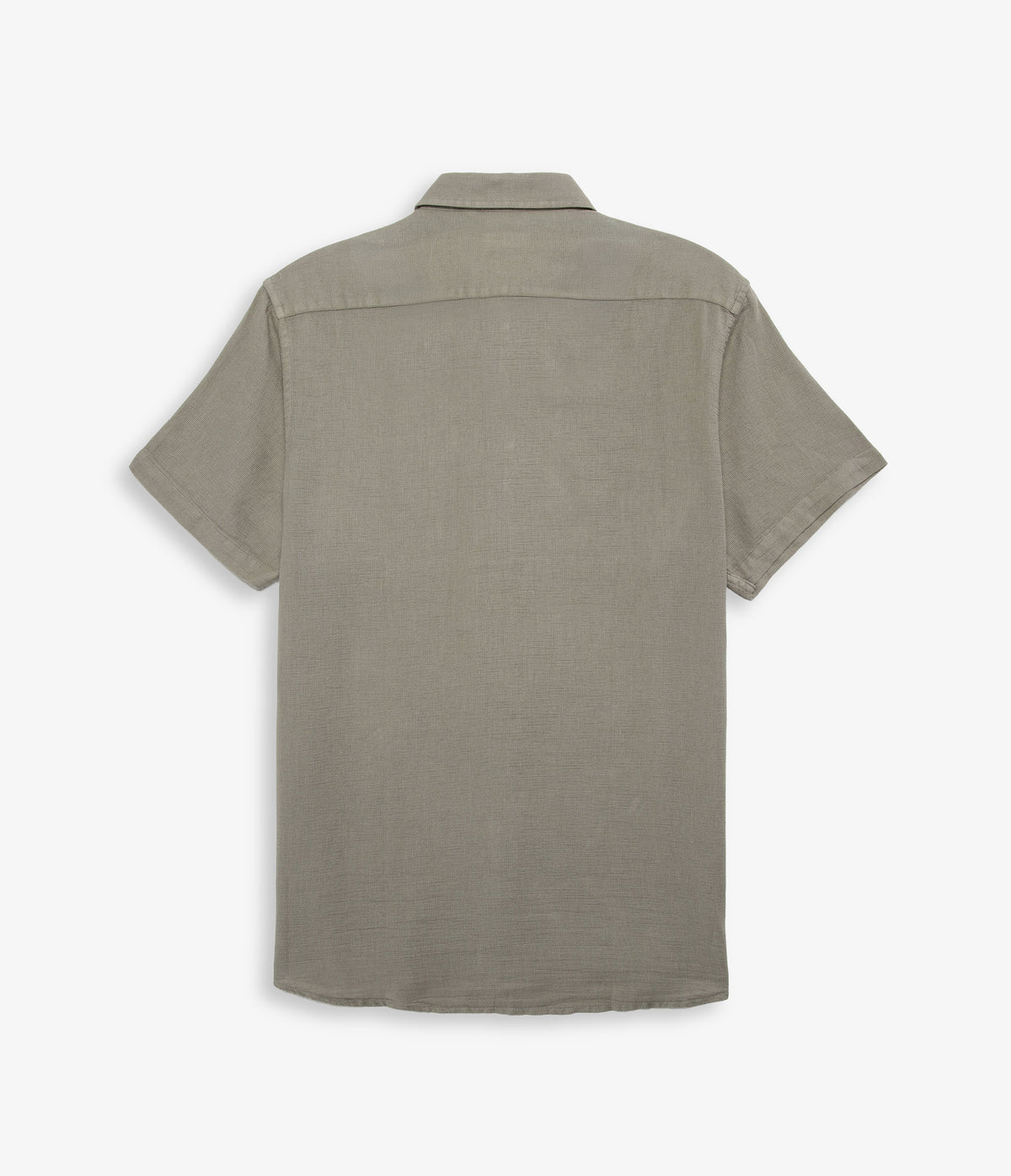 Camisa Hombre Lino Manga Corta Verde Waffle