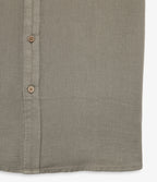 Camisa Hombre Lino Manga Corta Verde Waffle
