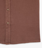Camisa Hombre Lino Manga Corta Terracota Waffle