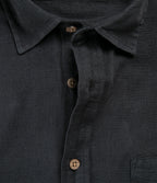 Camisa Hombre Lino Manga Corta Gris Marengo Waffle