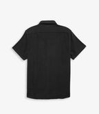 Camisa Hombre Lino Manga Corta Gris Marengo Waffle