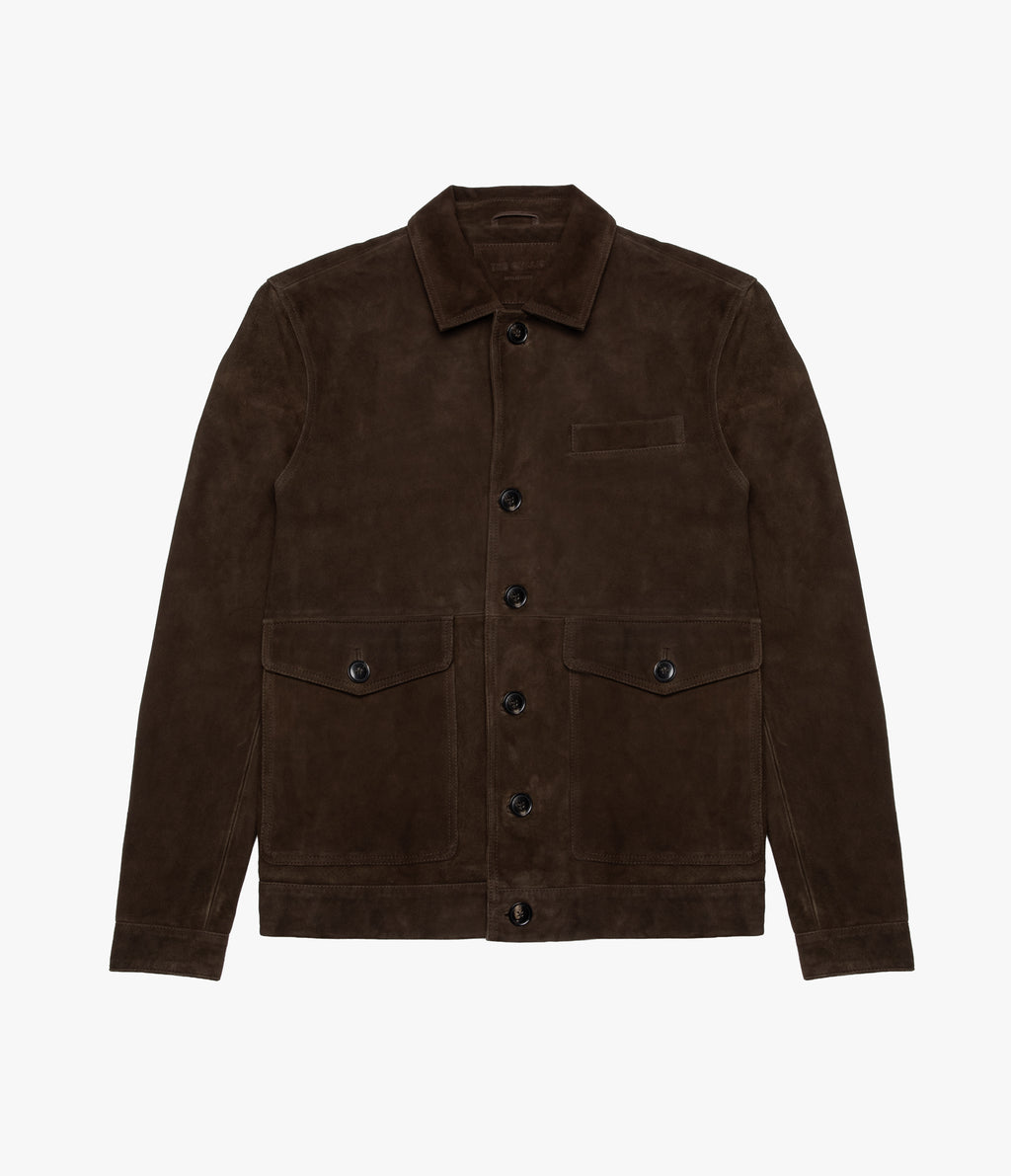 Chaqueta Hombre 100% Cuero Gamuza Café Matias