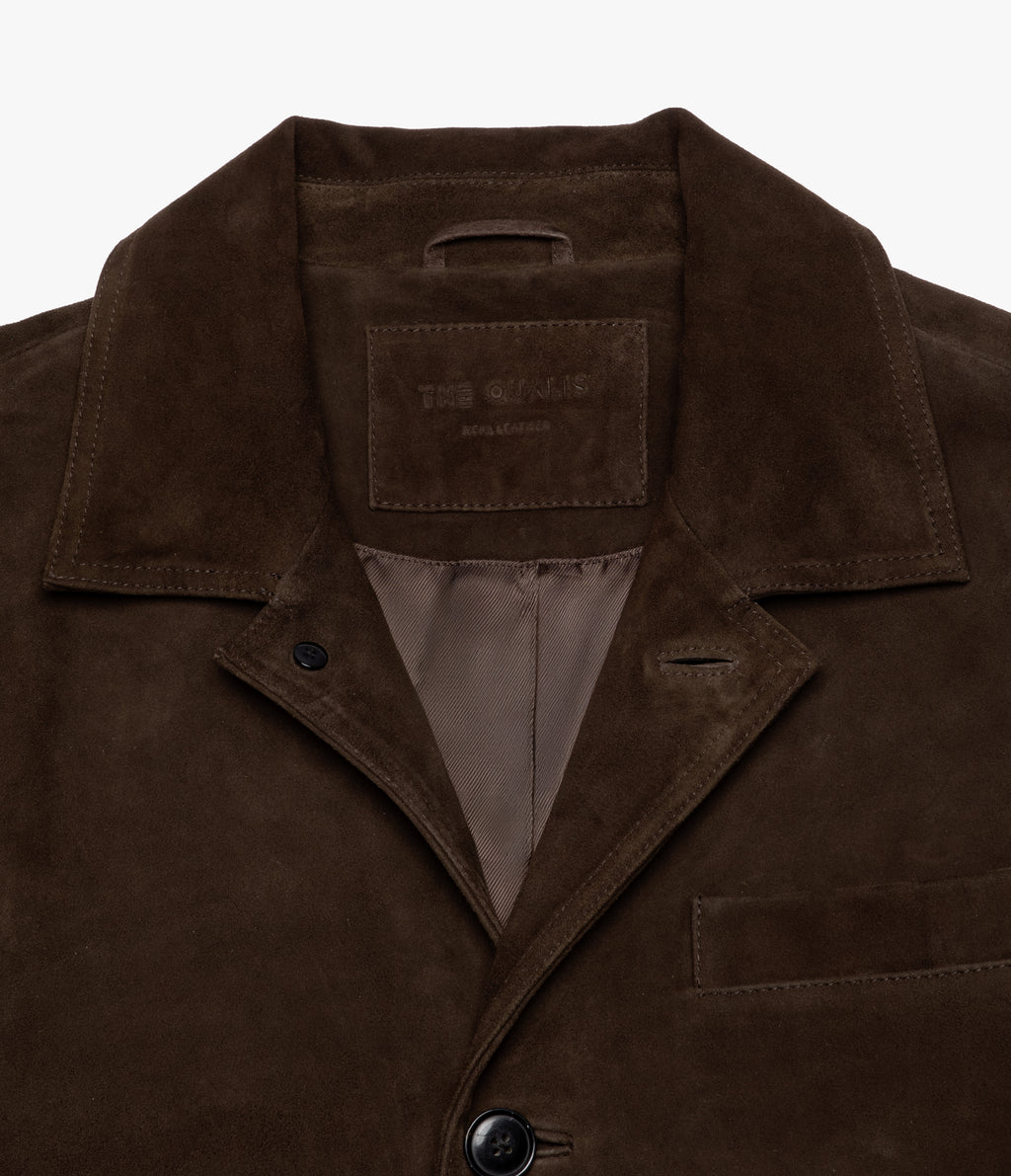 Chaqueta Hombre 100% Cuero Gamuza Café Matias