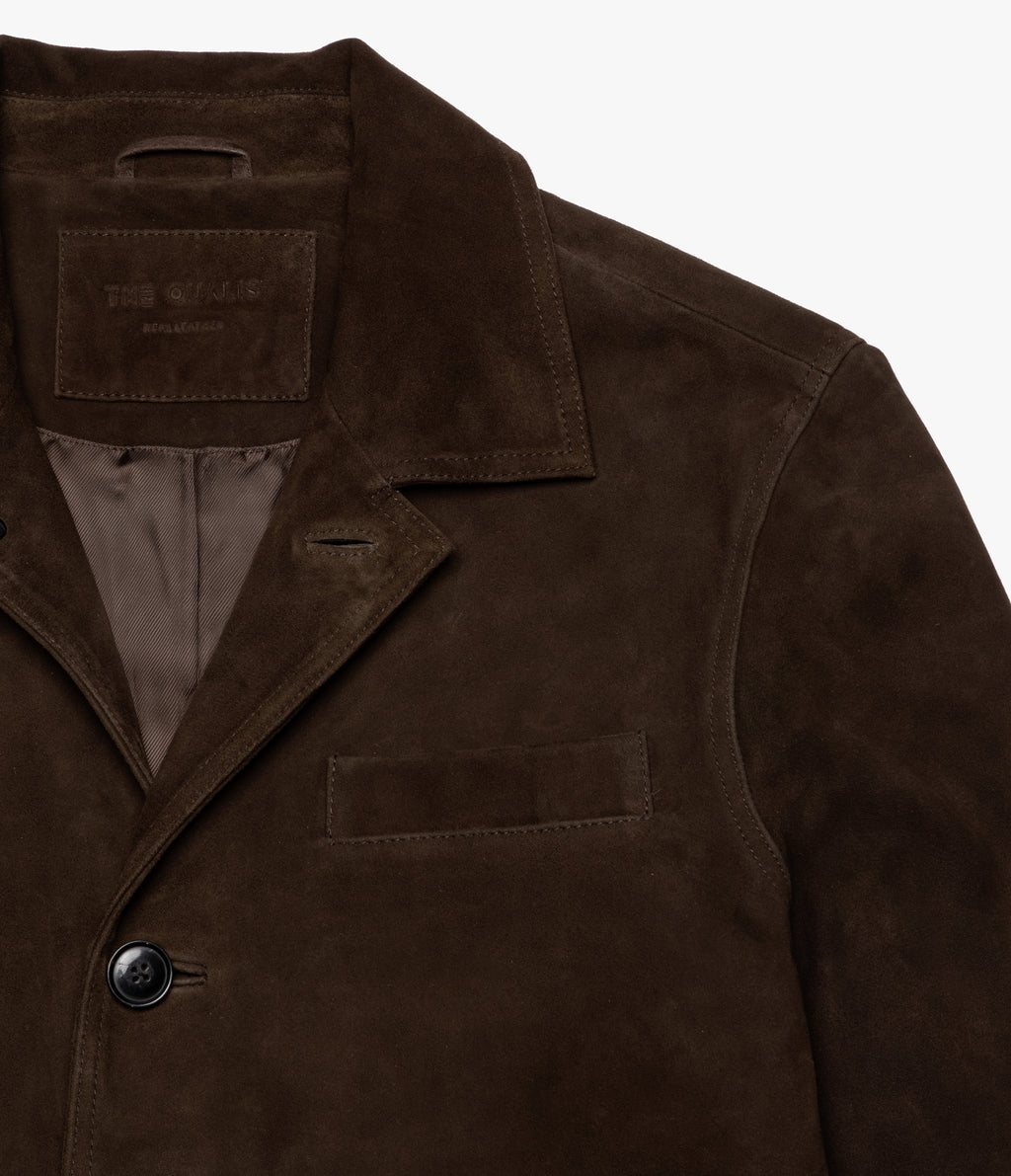Chaqueta Hombre 100% Cuero Gamuza Café Matias