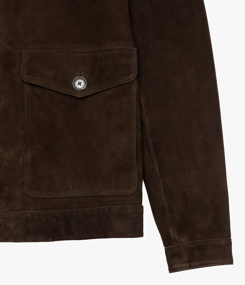 Chaqueta Hombre 100% Cuero Gamuza Café Matias