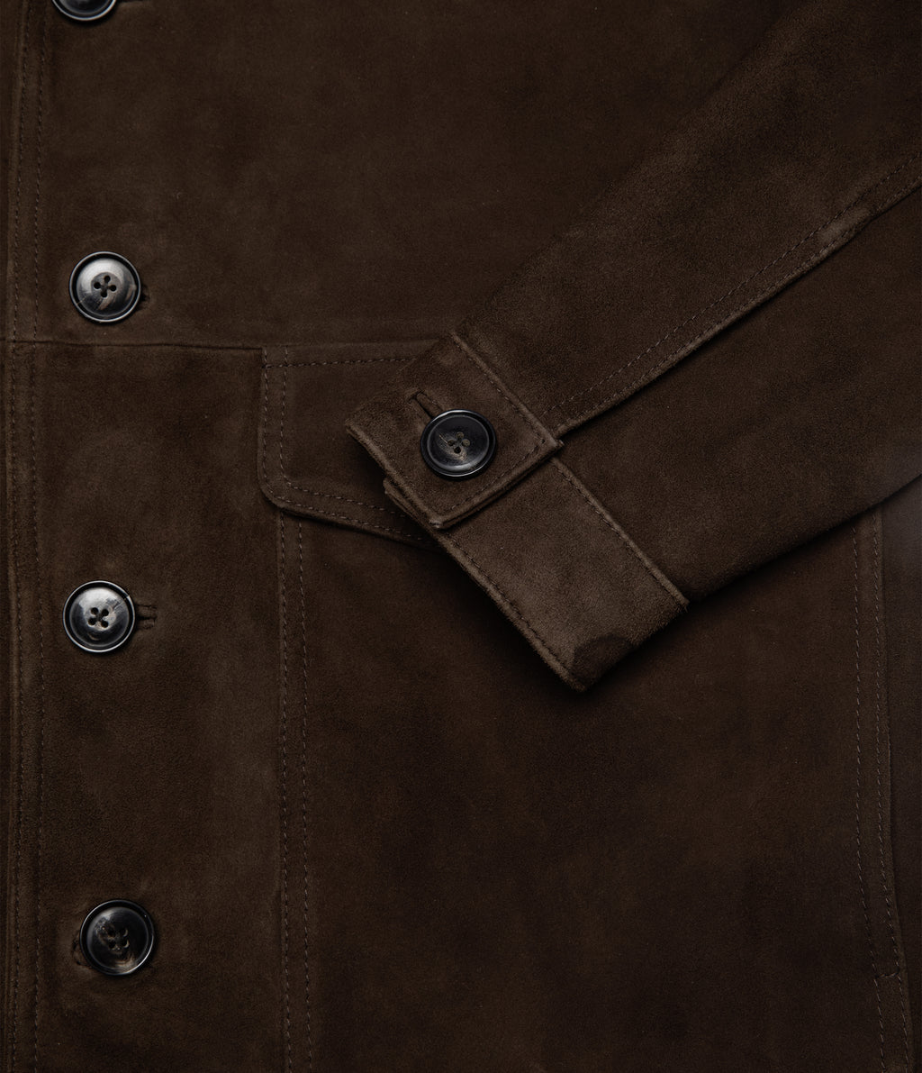 Chaqueta Hombre 100% Cuero Gamuza Café Matias
