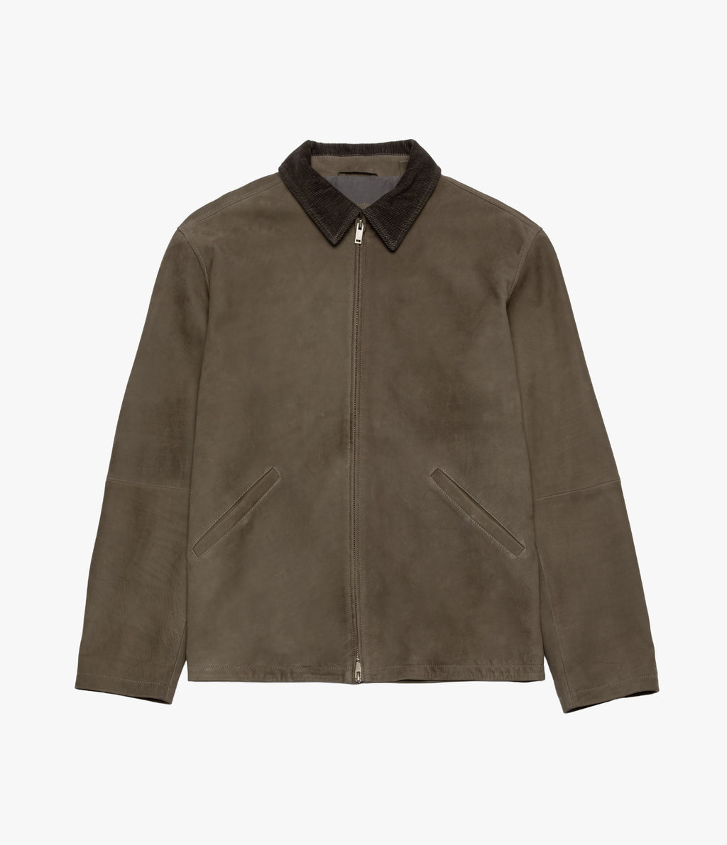 Chaqueta Hombre 100% Cuero Cuello Cotelé Paul