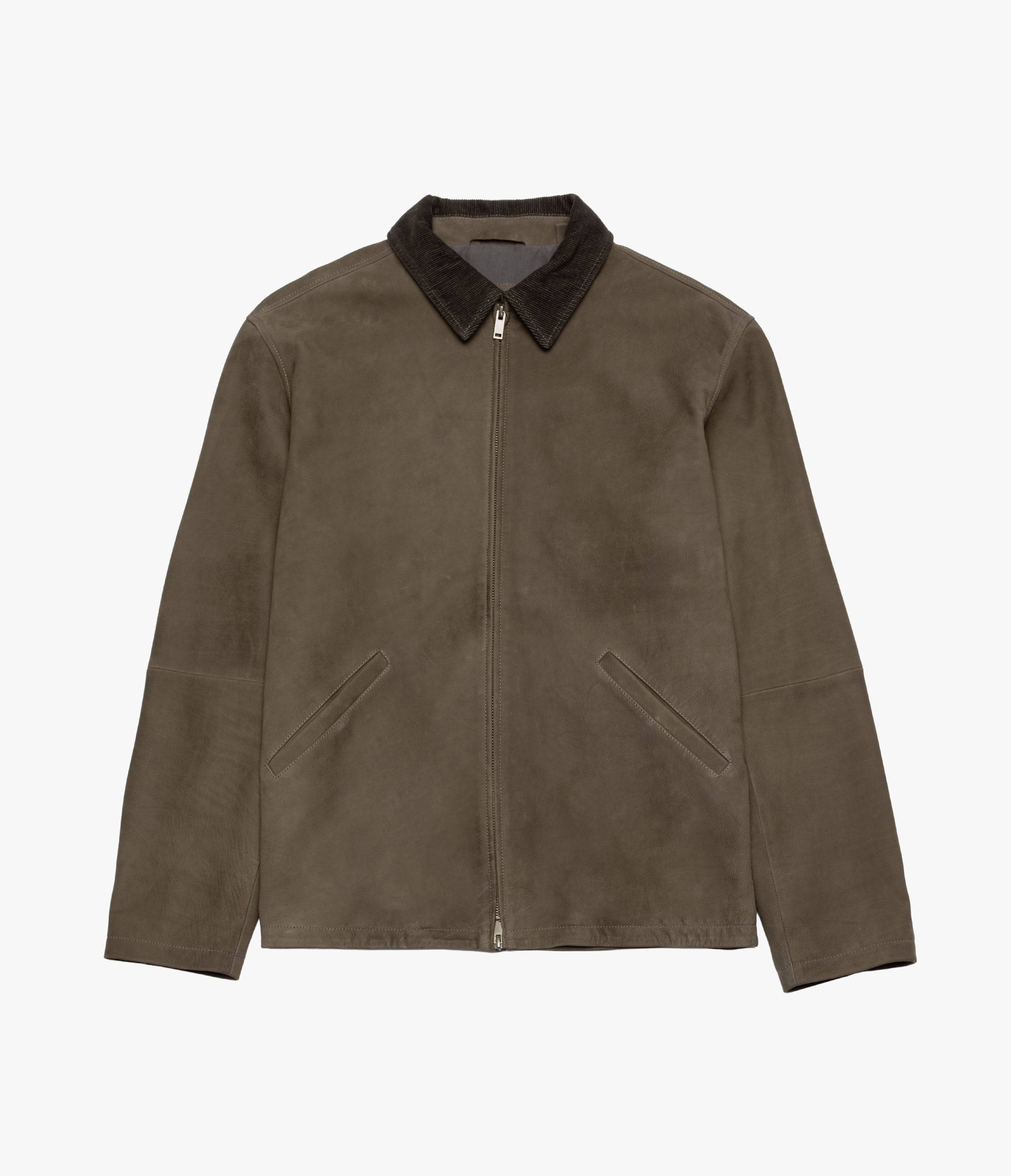 Chaqueta Hombre 100% Cuero Cuello Cotelé Paul