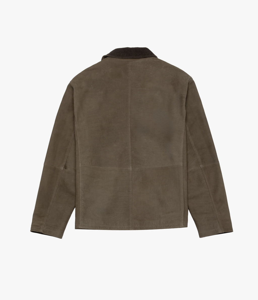 Chaqueta Hombre 100% Cuero Cuello Cotelé Paul