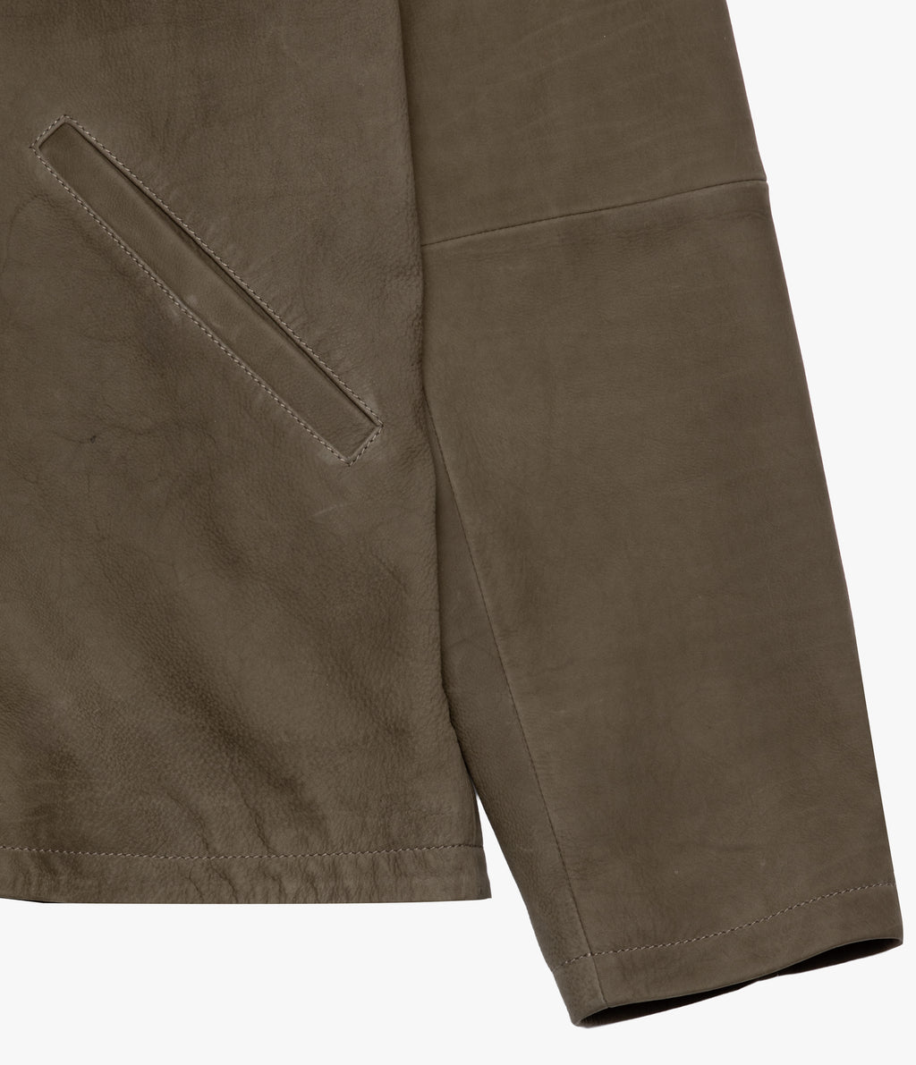 Chaqueta Hombre 100% Cuero Cuello Cotelé Paul
