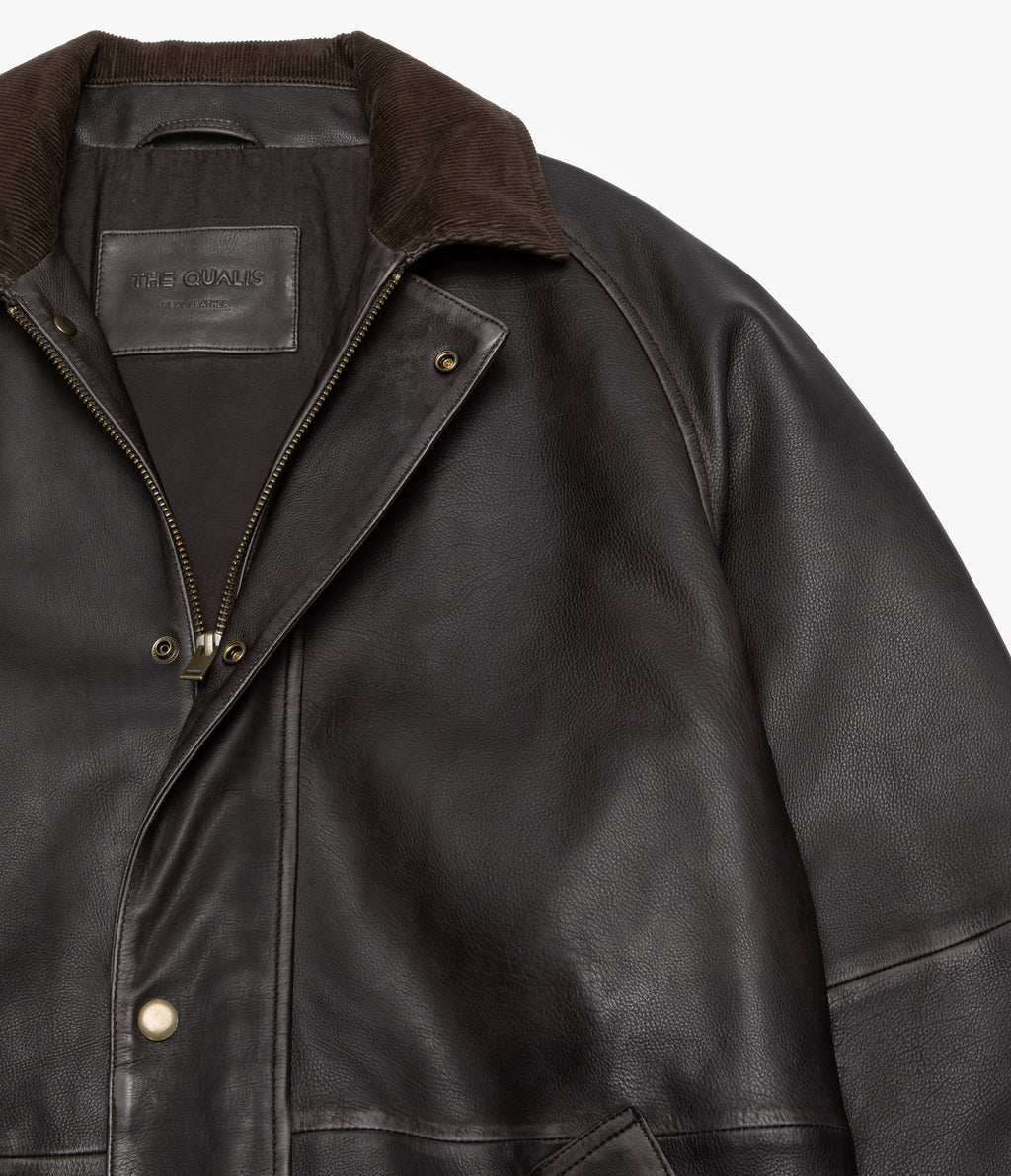 Chaqueta Mujer 100% Cuero Vintage Café