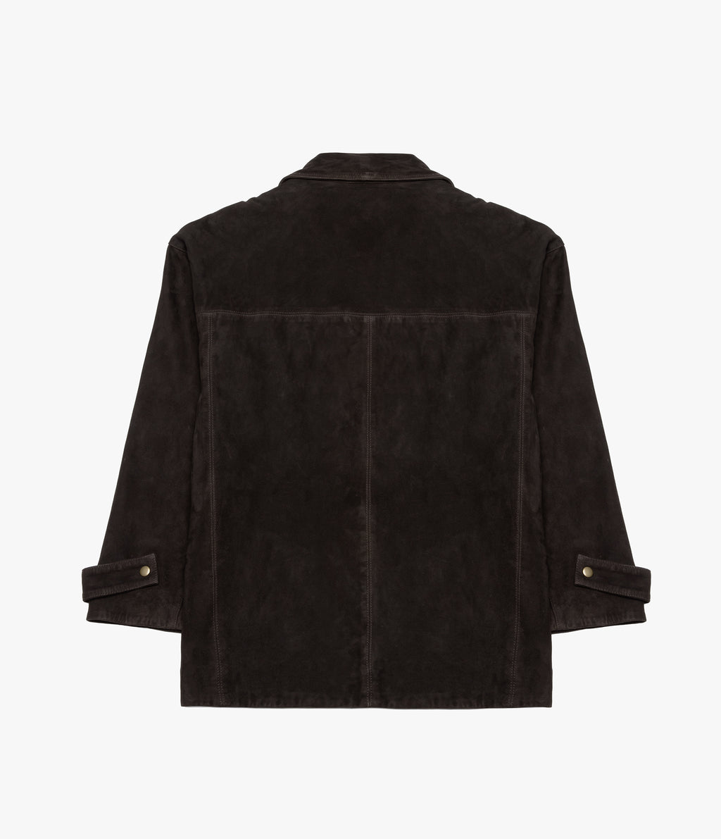 Chaqueta Mujer 100% Cuero Oversize Café