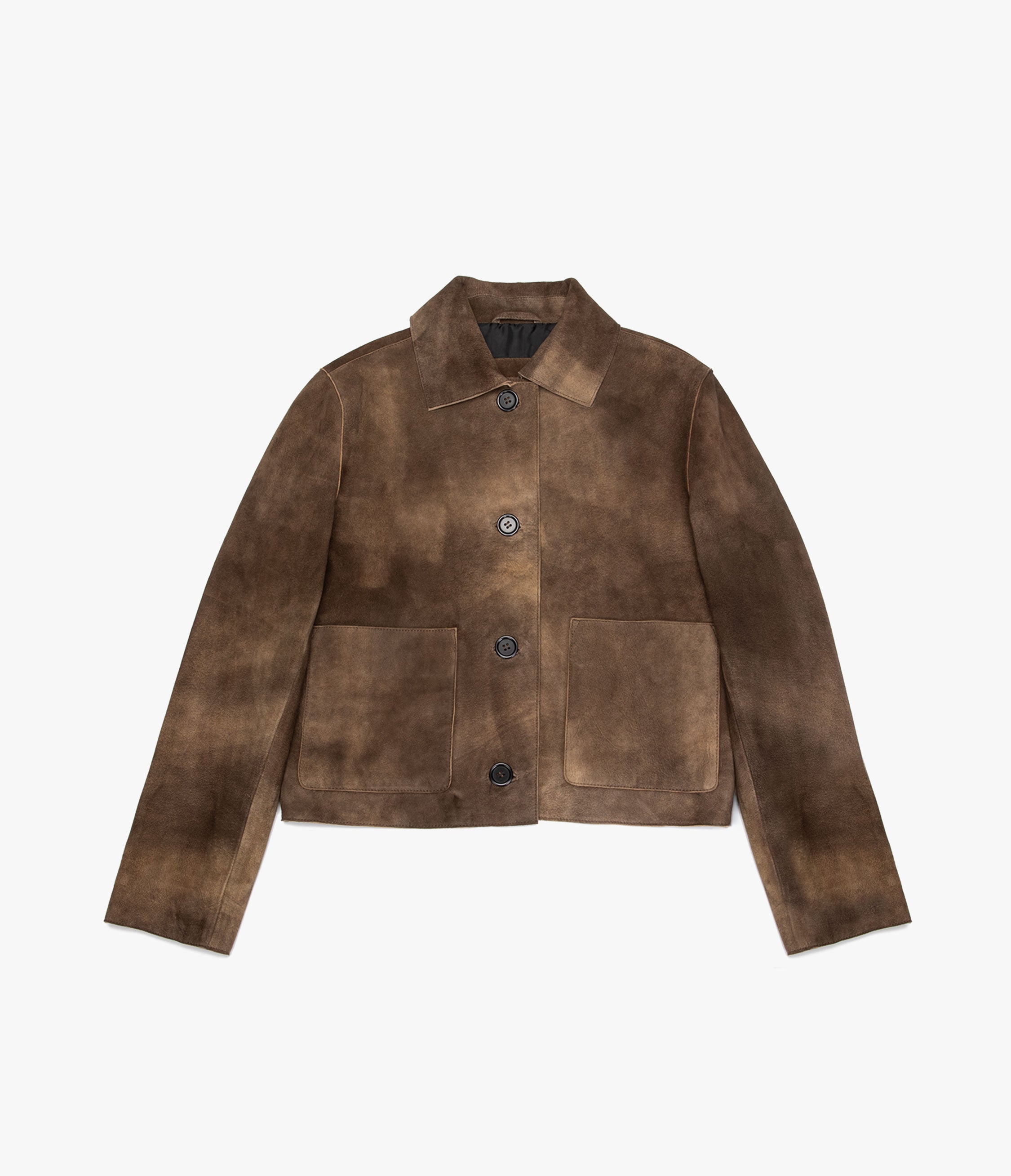 Chaqueta Mujer 100% Cuero Gamuza Lina Beige