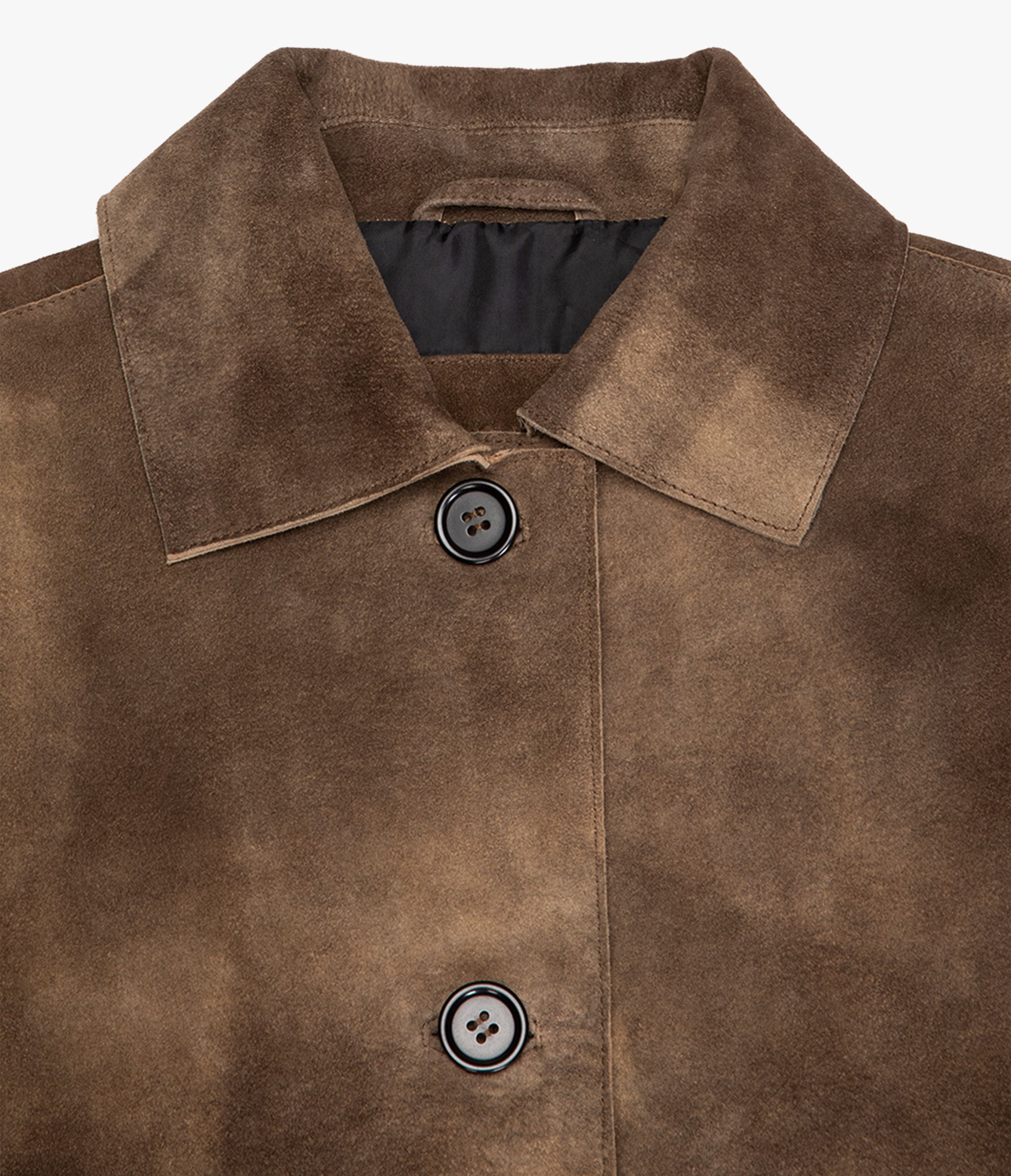 Chaqueta Mujer 100% Cuero Gamuza Lina Beige