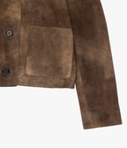 Chaqueta Mujer 100% Cuero Gamuza Lina Beige