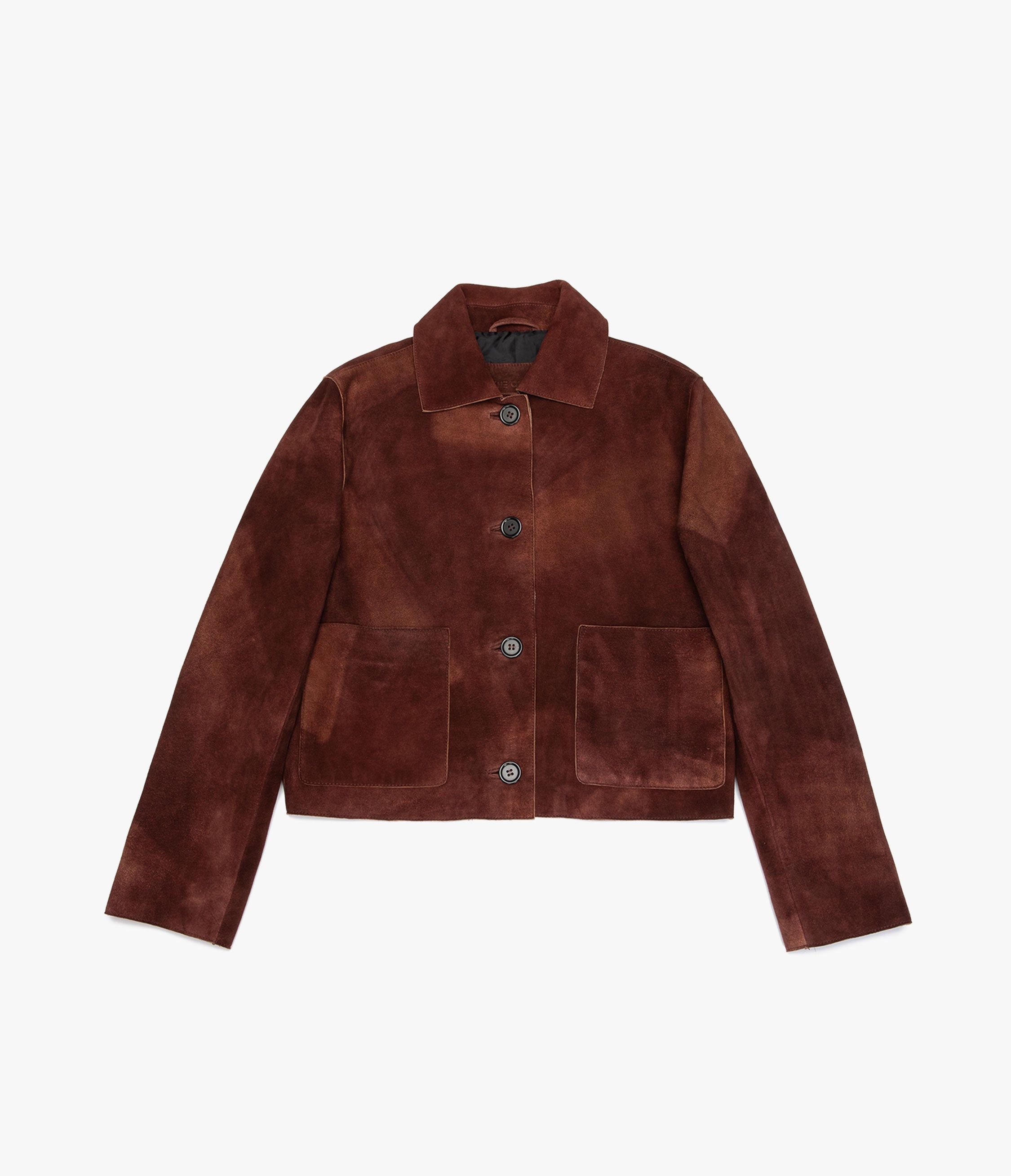 Chaqueta Mujer 100% Cuero Gamuza Lina Burdeo