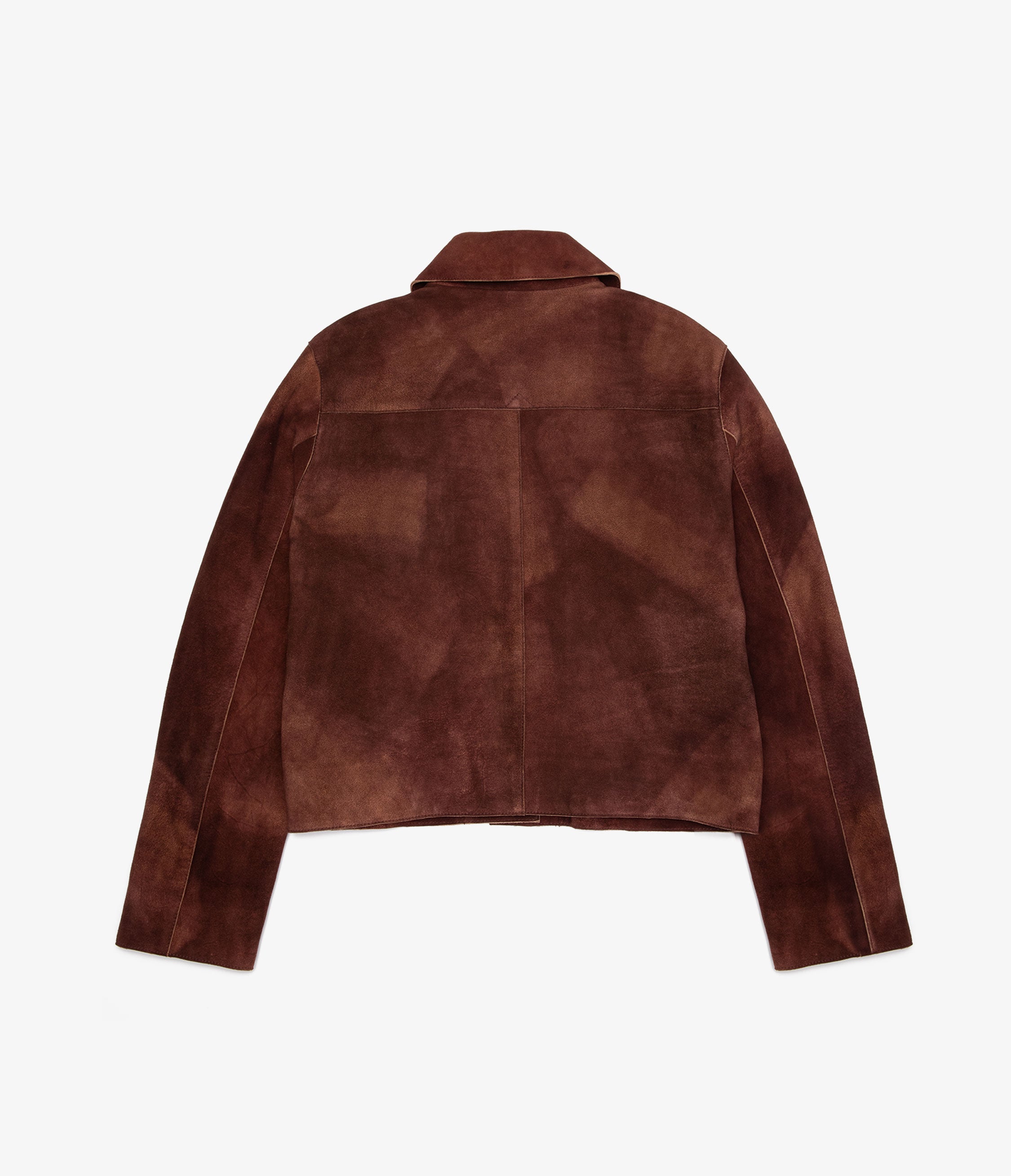 Chaqueta Mujer 100% Cuero Gamuza Lina Burdeo