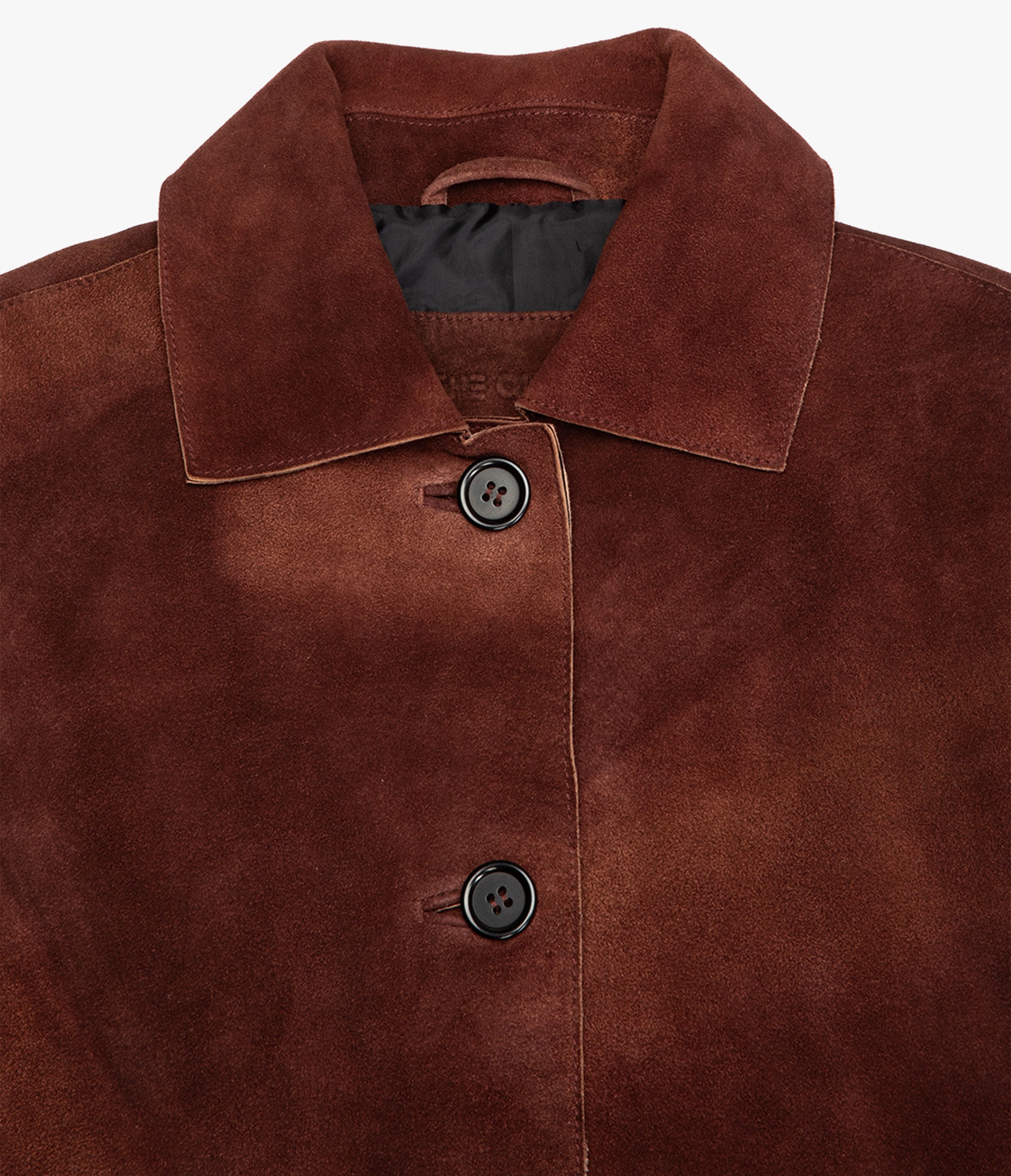 Chaqueta Mujer 100% Cuero Gamuza Lina Burdeo