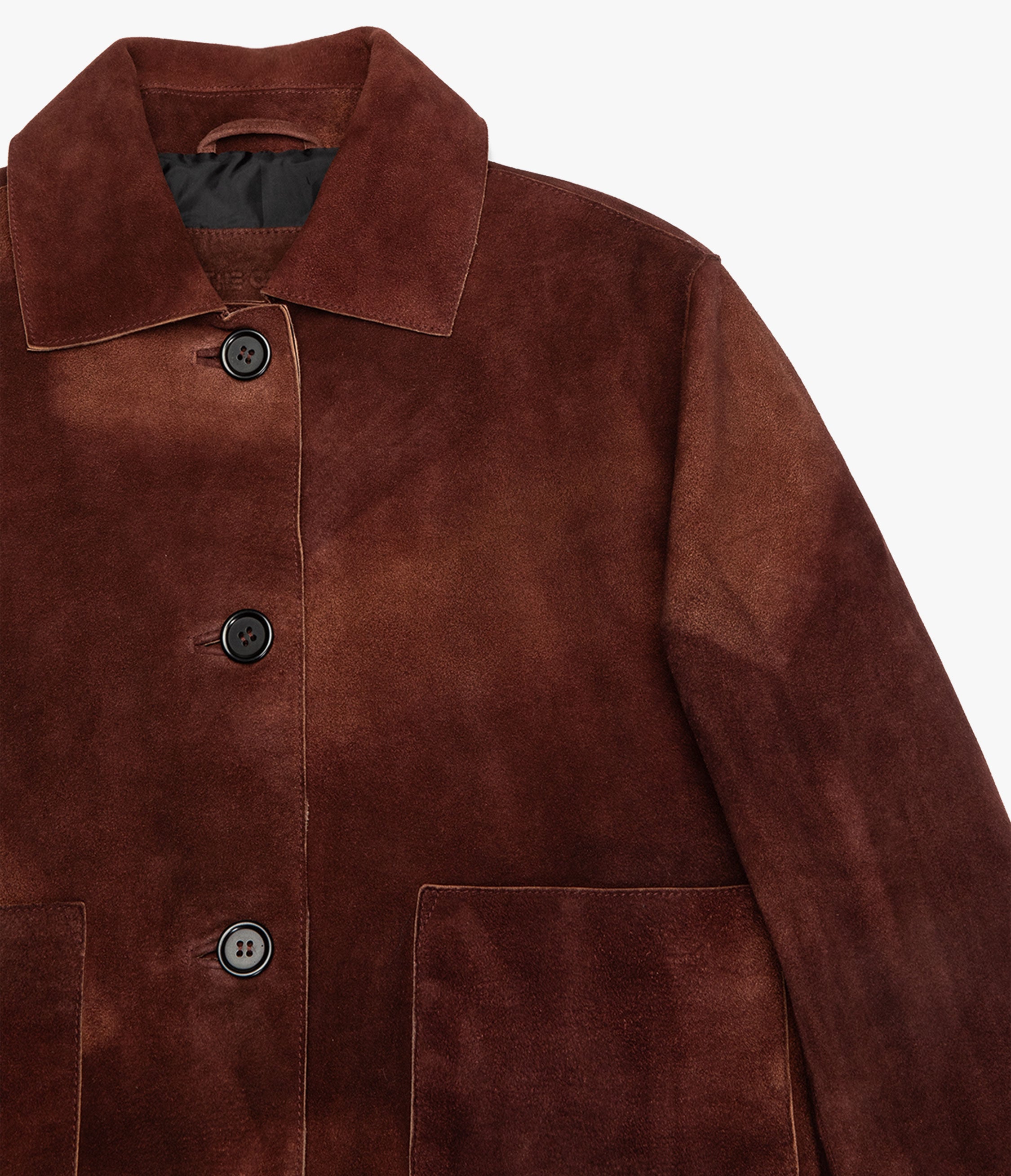 Chaqueta Mujer 100% Cuero Gamuza Lina Burdeo