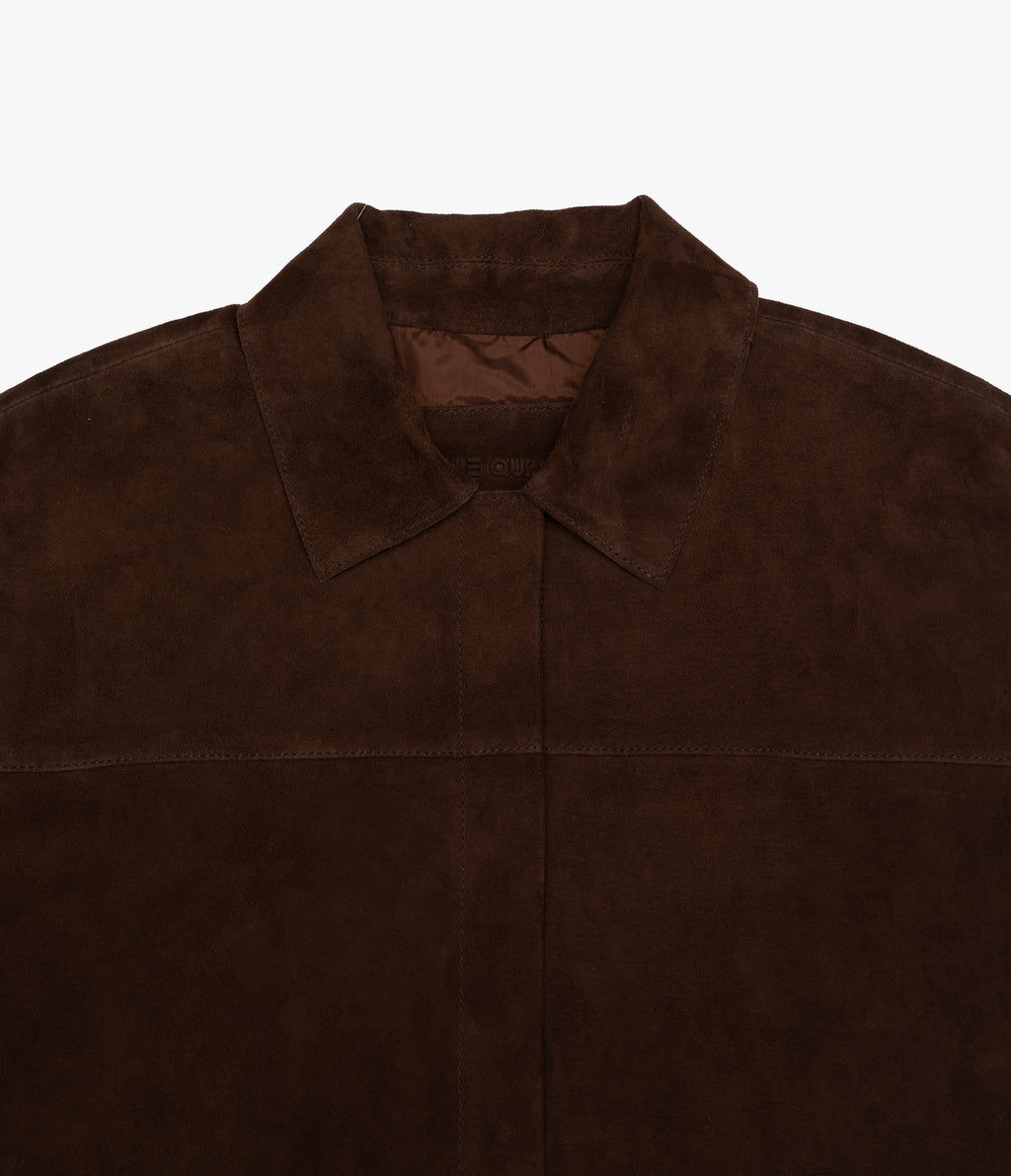 Sobrecamisa Mujer 100% Cuero Gamuza Café