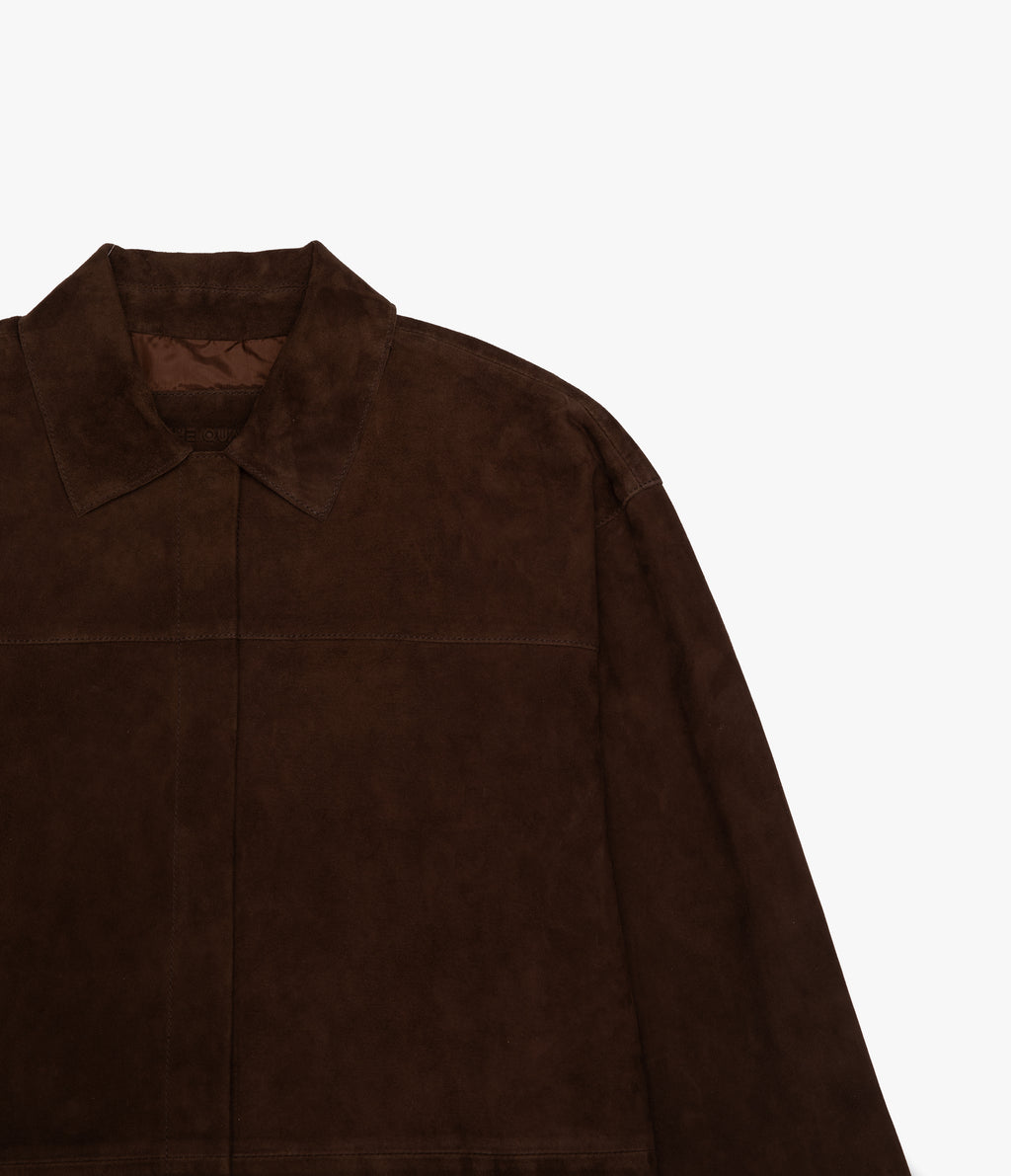 Sobrecamisa Mujer 100% Cuero Gamuza Café