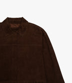 Sobrecamisa Mujer 100% Cuero Gamuza Café