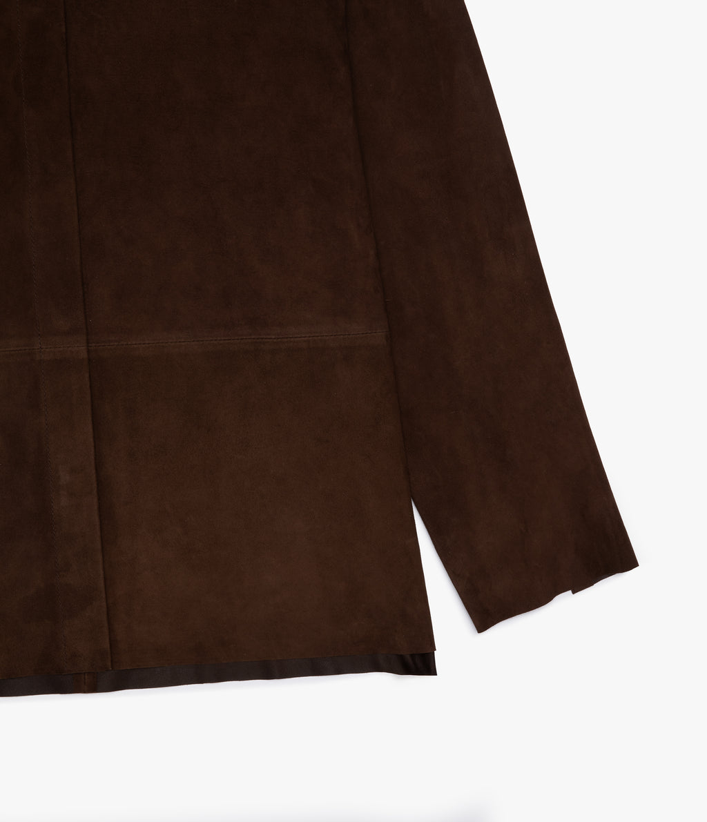 Sobrecamisa Mujer 100% Cuero Gamuza Café