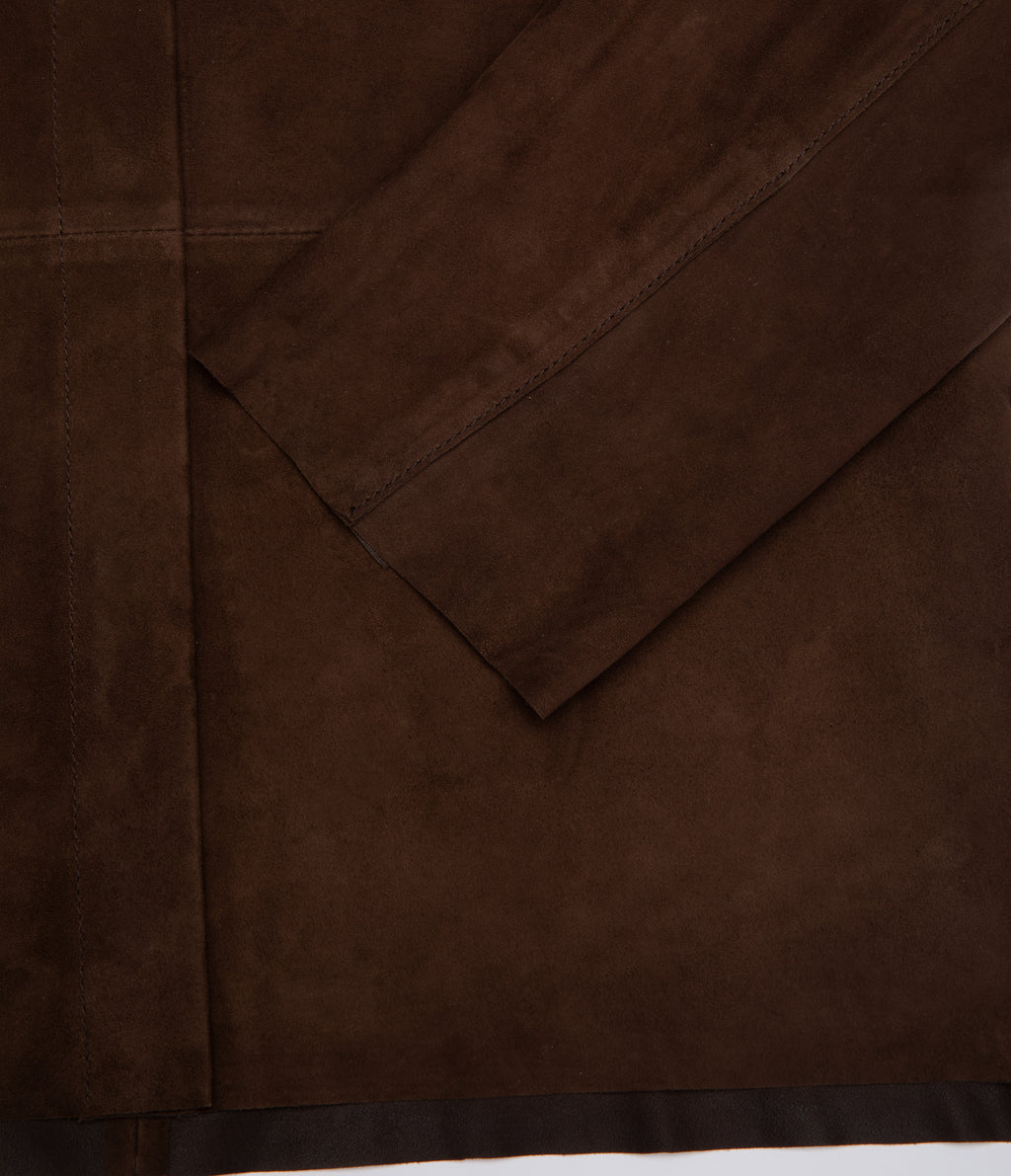 Sobrecamisa Mujer 100% Cuero Gamuza Café
