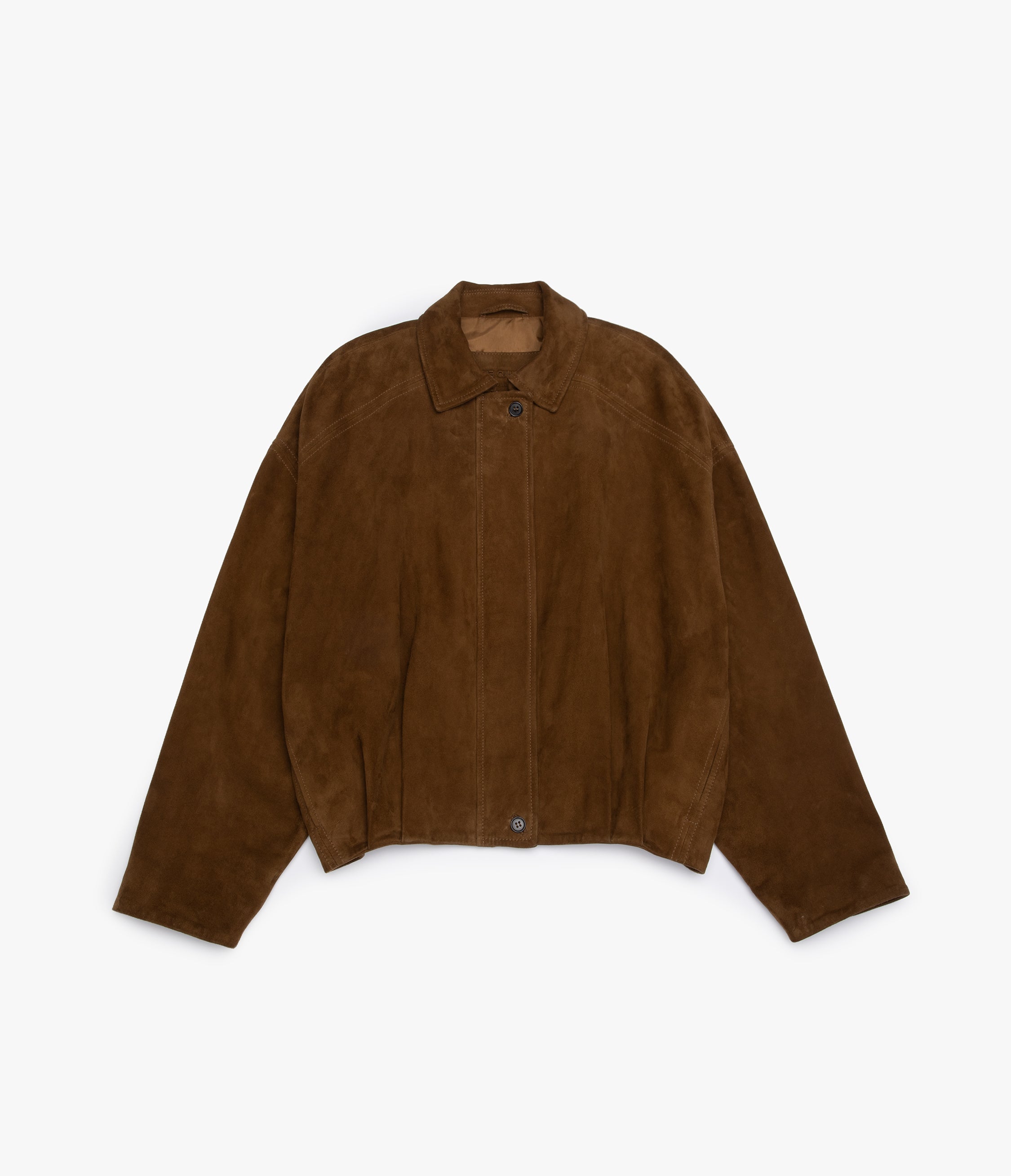 Chaqueta Mujer 100% Cuero Gamuza Bomber Beige