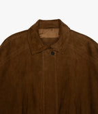 Chaqueta Mujer 100% Cuero Gamuza Bomber Beige
