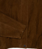Chaqueta Mujer 100% Cuero Gamuza Bomber Beige