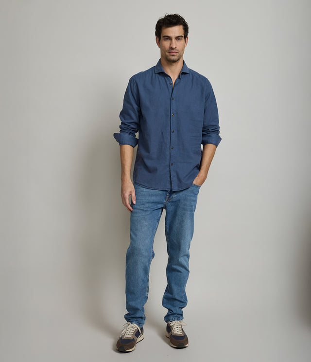 Camisa Hombre Silven M/Larga Azul